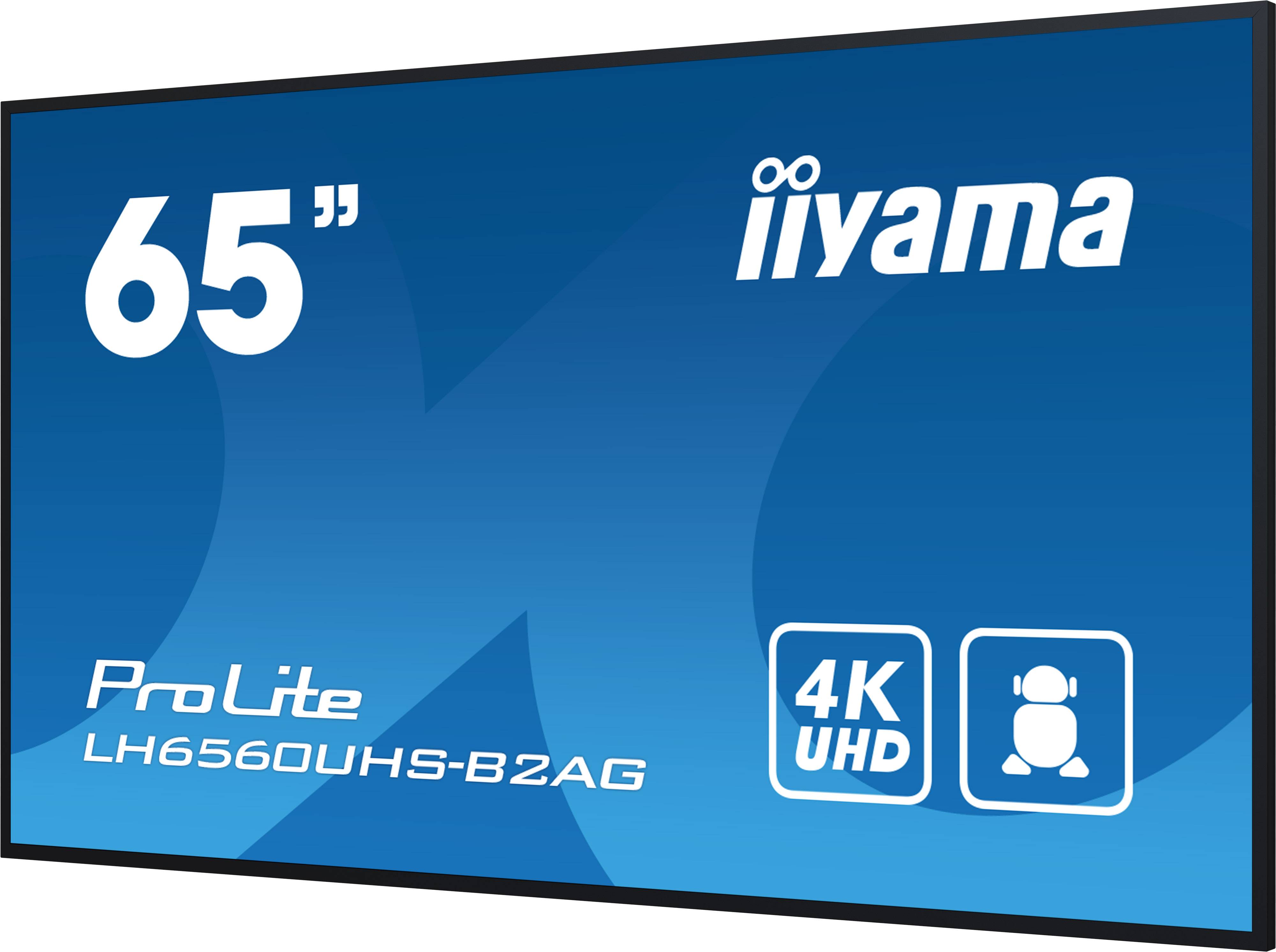 iiyama LH6560UHS-B2AG beeldkrant Digitaal A-kaart 165,1 cm (65") LED Wifi 500 cd/m² 4K Ultra HD Zwart Type processor Android 11 24/7