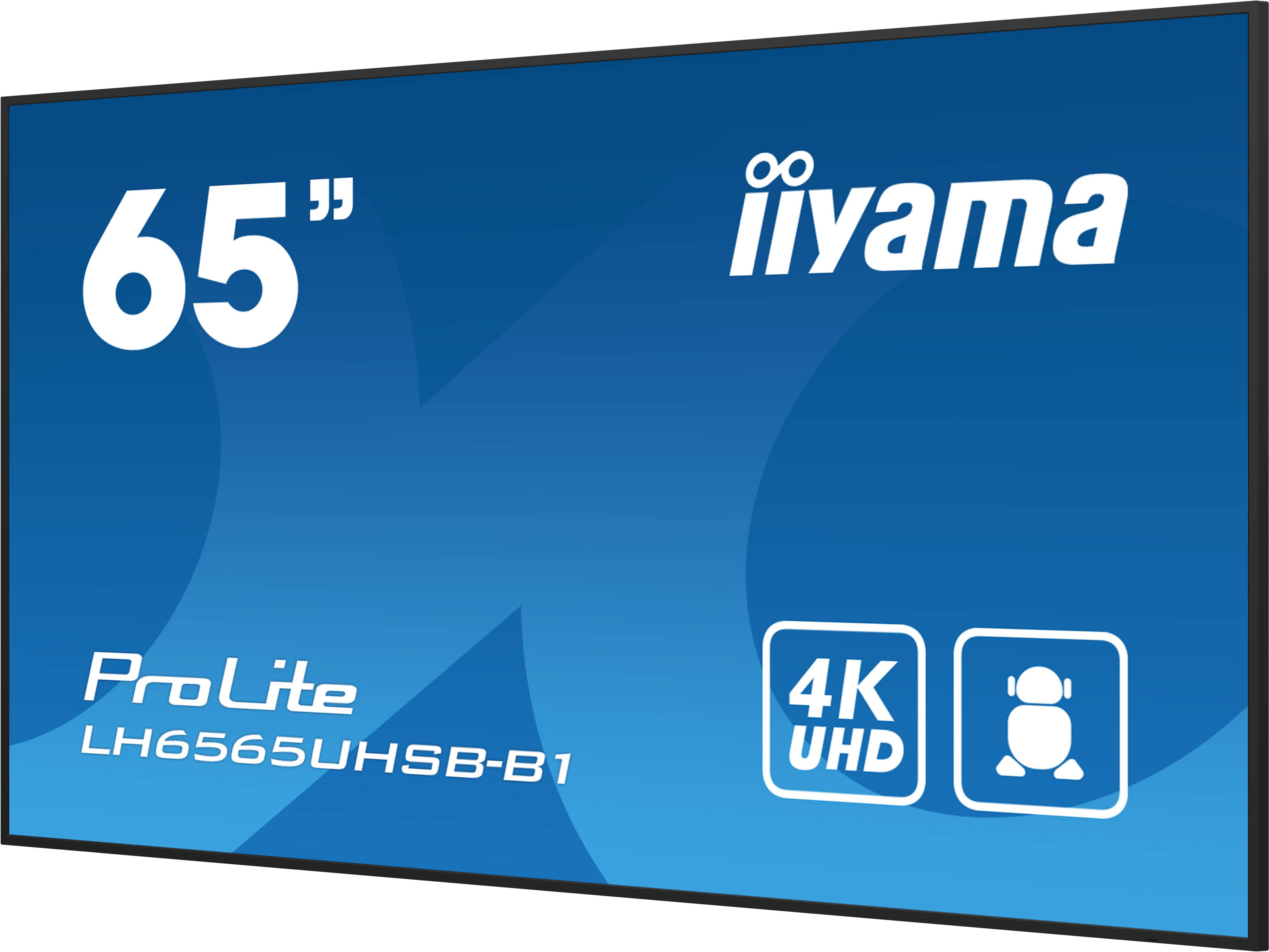iiyama ProLite Digitale signage flatscreen 163,8 cm (64.5") LCD Wifi 500 cd/m² 4K Ultra HD Zwart Type processor Android 11 24/7