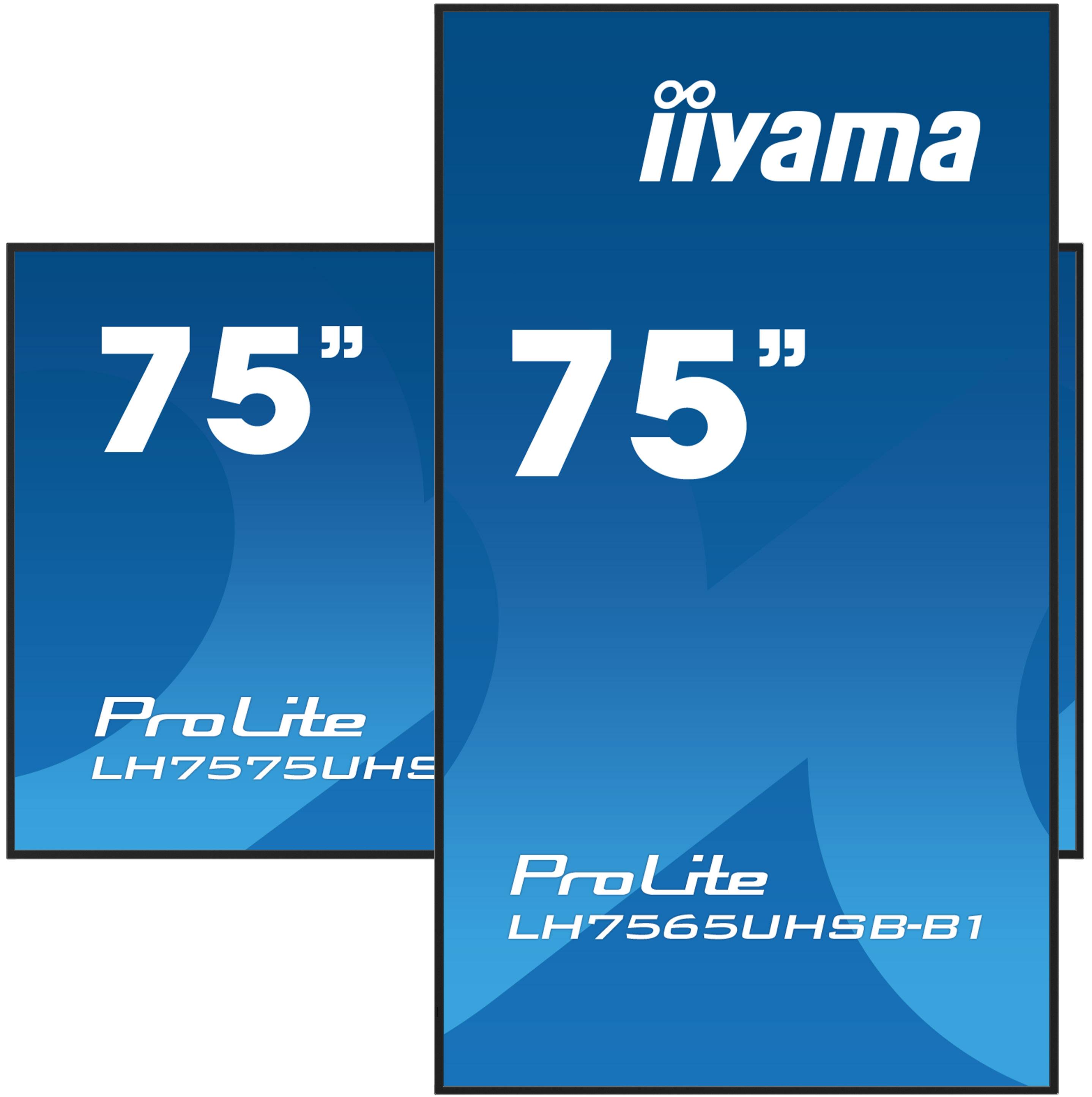 iiyama LH7575UHS-B1AG beeldkrant Digitale signage flatscreen 190,5 cm (75") LCD Wifi 500 cd/m² 4K Ultra HD Zwart Type processor Android 11 24/7
