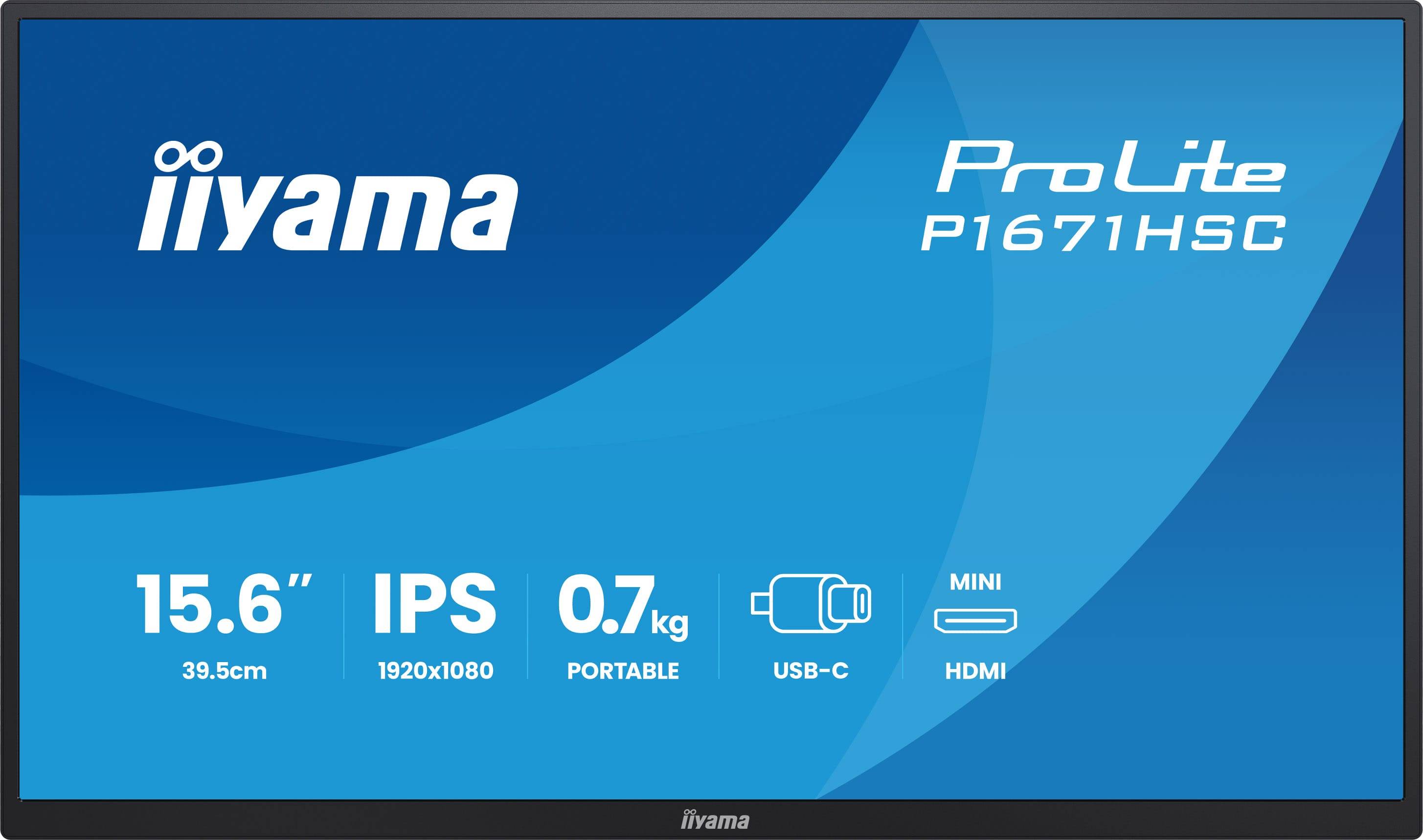iiyama ProLite P1671HSC-B1 computer monitor 39,6 cm (15.6") 1920 x 1080 Pixels Full HD LED Zwart