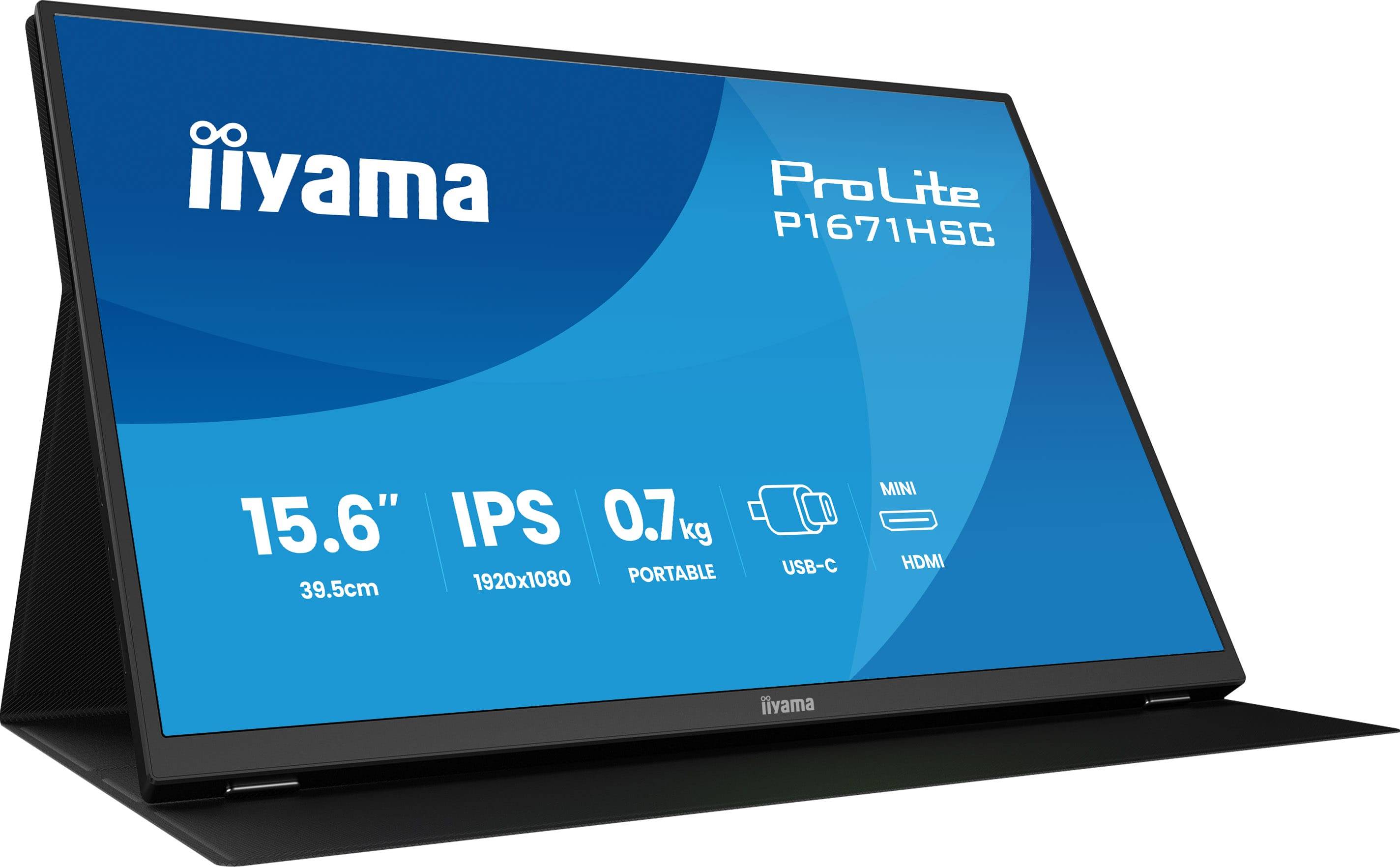 iiyama ProLite P1671HSC-B1 computer monitor 39,6 cm (15.6") 1920 x 1080 Pixels Full HD LED Zwart