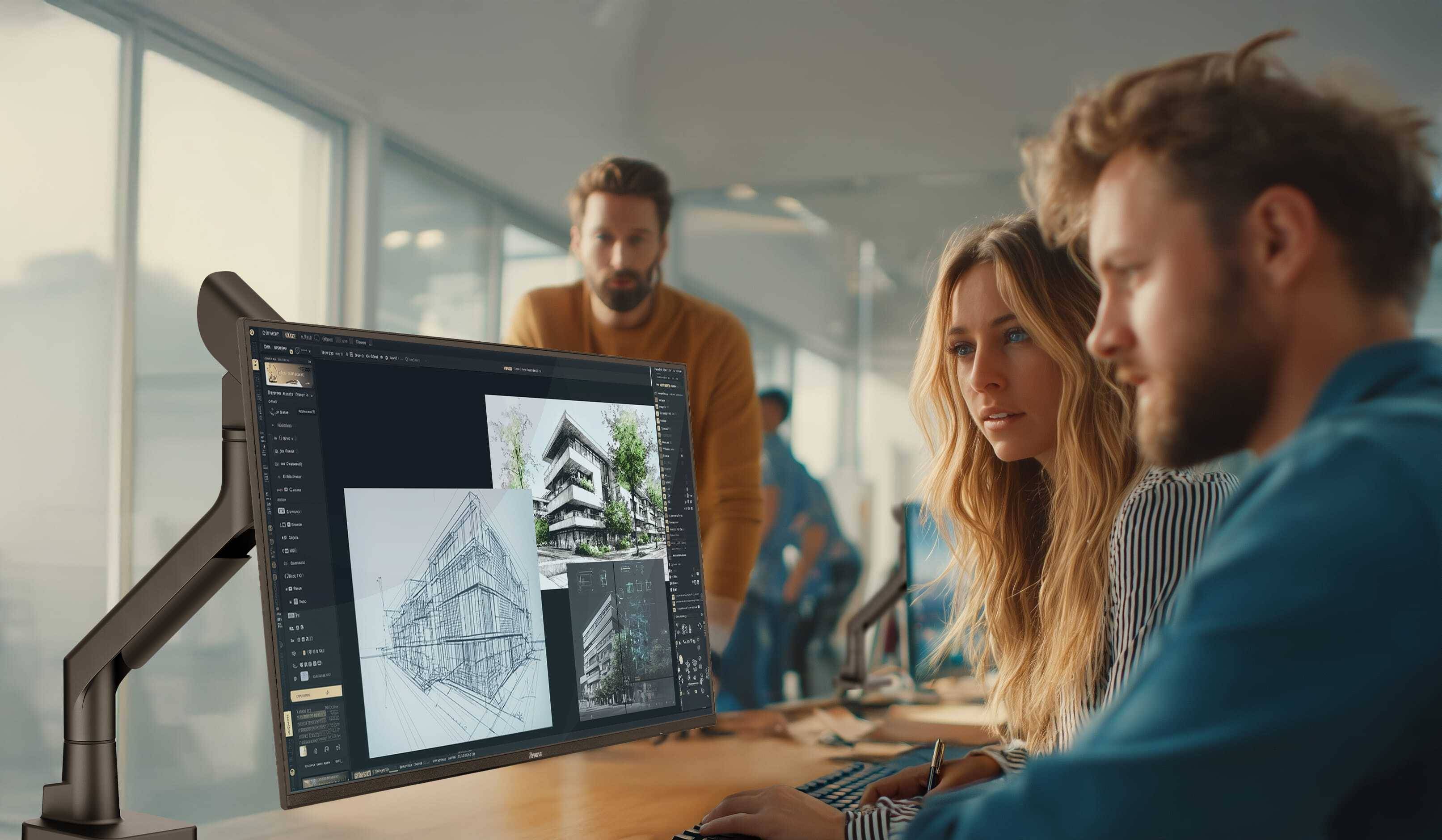 iiyama DS6001C-B1 flat panel bureau steun 124,5 cm (49") Zwart