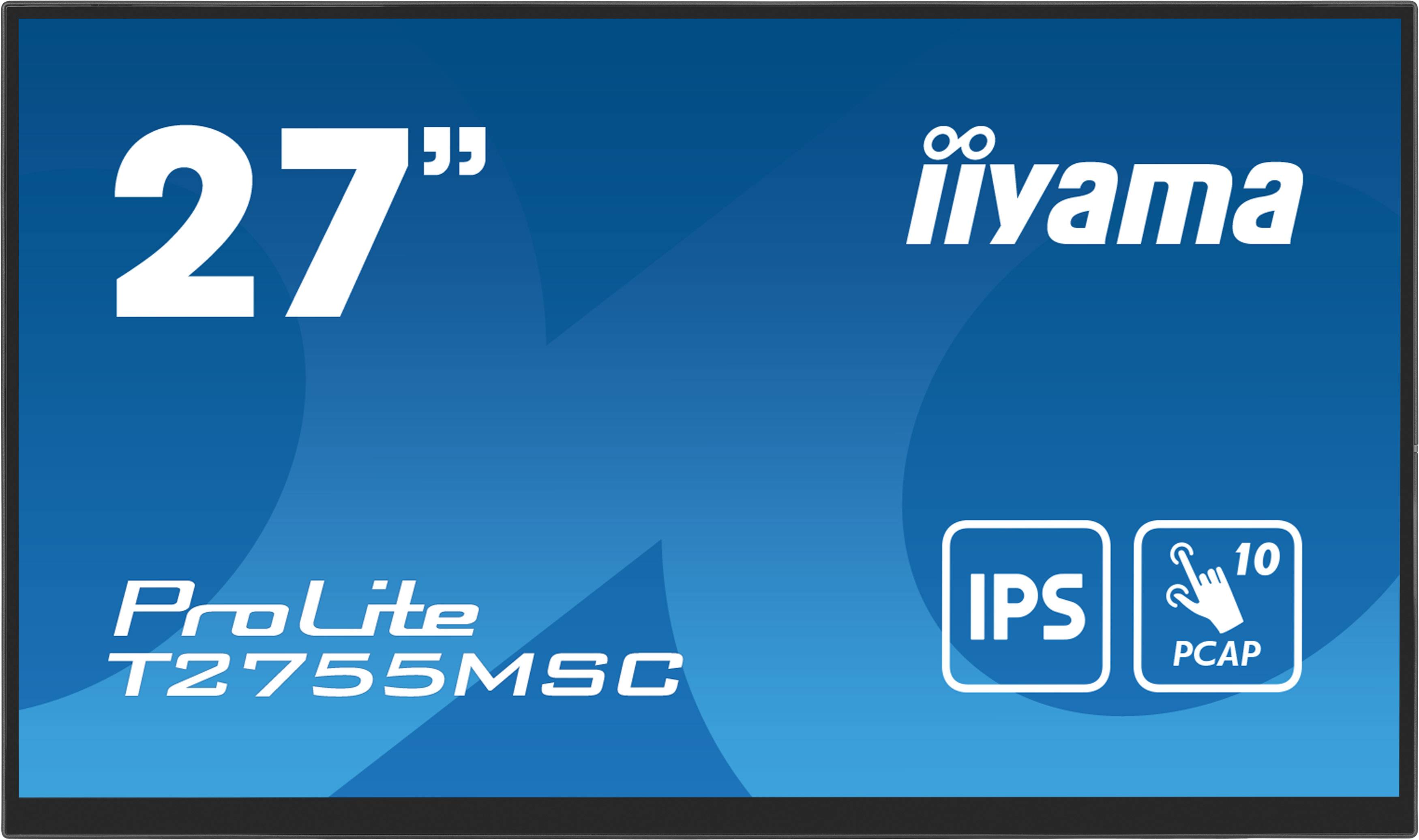 iiyama ProLite T2755MSC-B1 computer monitor 68,6 cm (27") 1920 x 1080 Pixels Full HD LED Touchscreen Tafelblad Zwart