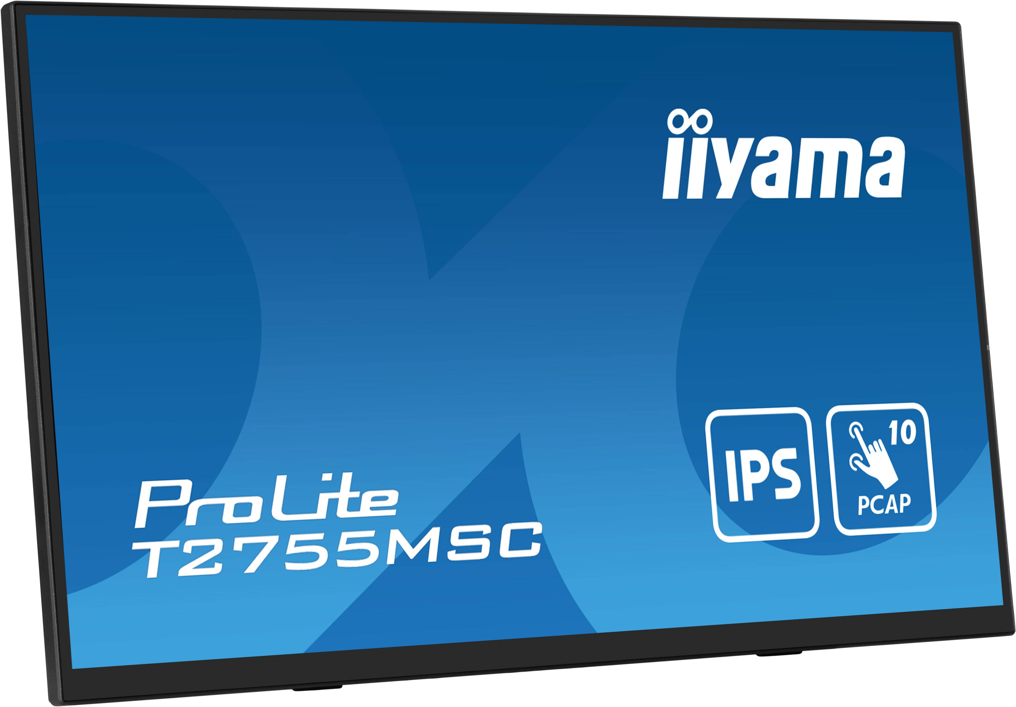 iiyama ProLite T2755MSC-B1 computer monitor 68,6 cm (27") 1920 x 1080 Pixels Full HD LED Touchscreen Tafelblad Zwart