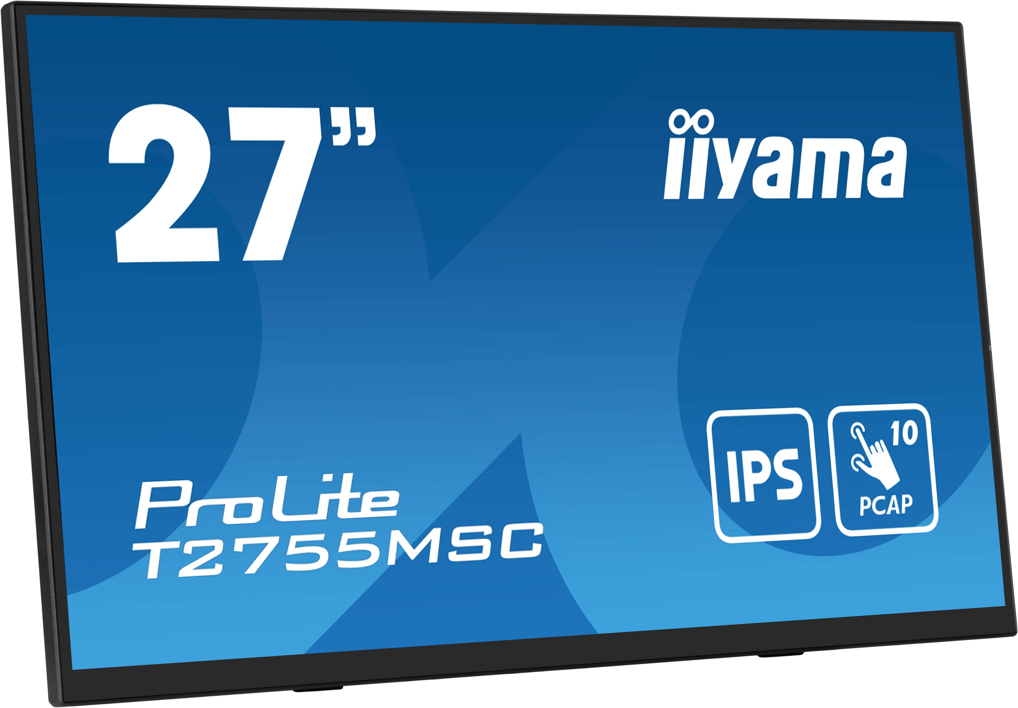 iiyama ProLite T2755MSC-B1 computer monitor 68,6 cm (27") 1920 x 1080 Pixels Full HD LED Touchscreen Tafelblad Zwart