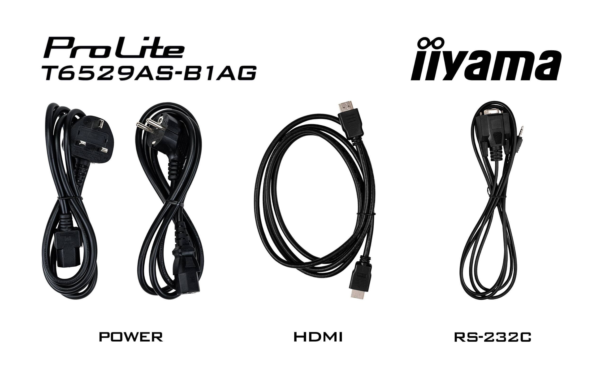 iiyama T6529AS-B1AG beeldkrant Interactief flatscreen 163,8 cm (64.5") LED Wifi 500 cd/m² 4K Ultra HD Zwart Touchscreen Type processor Android 24/7