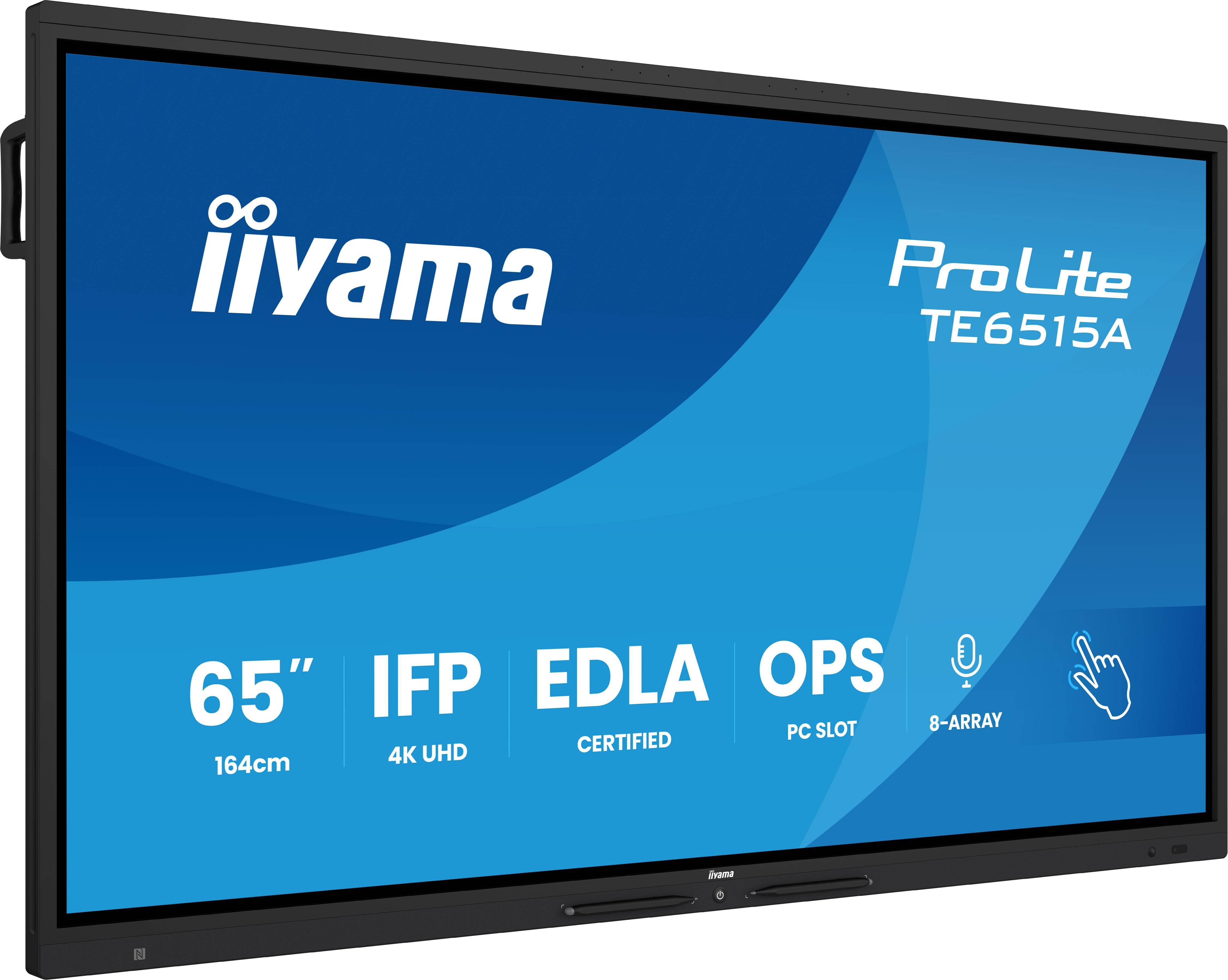 iiyama TE6515A-B1AG beeldkrant Digitale signage flatscreen 163,8 cm (64.5") Wifi 550 cd/m² 4K Ultra HD Zwart Touchscreen Type processor Android