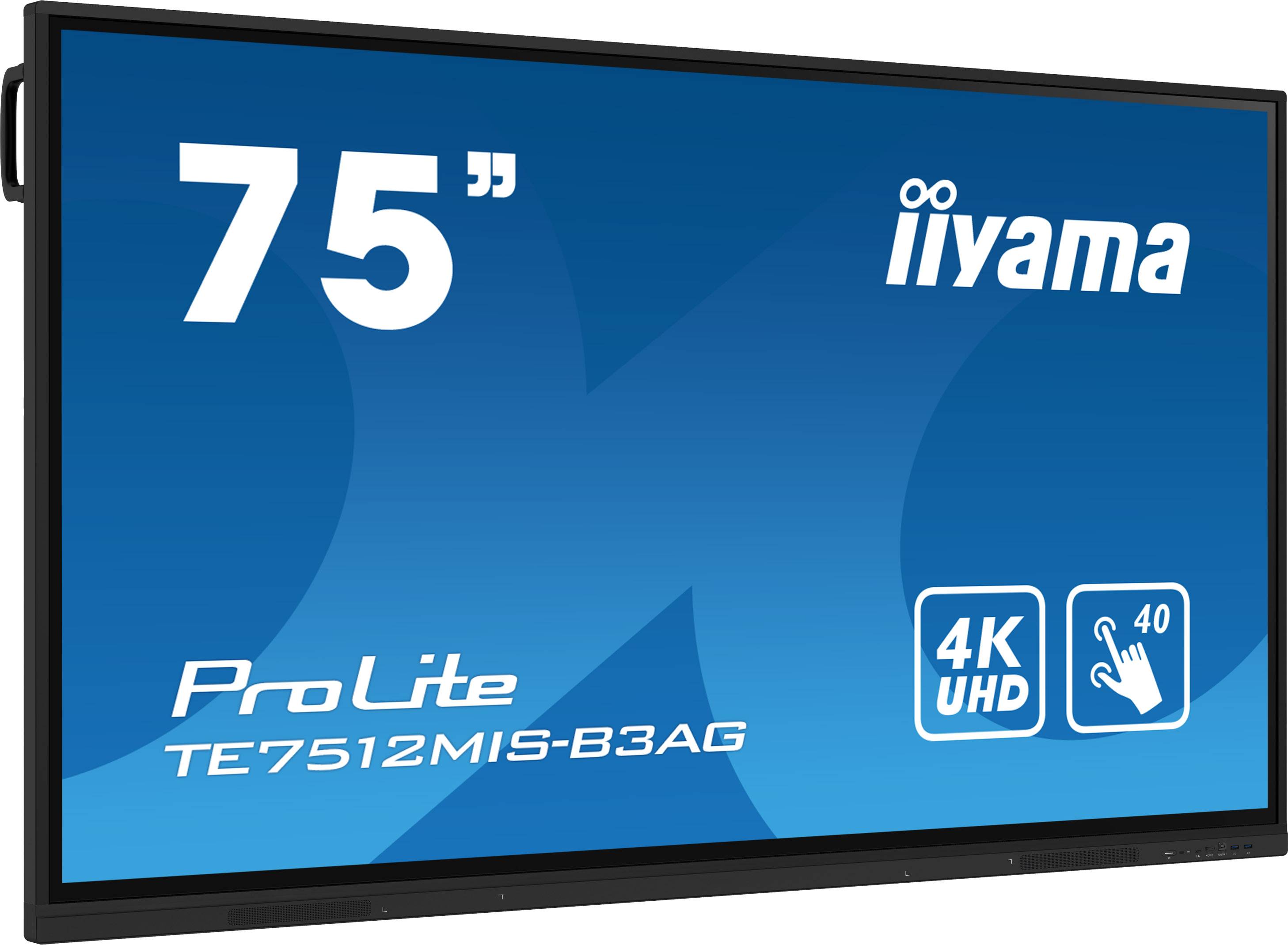 iiyama TE7512MIS-B3AG beeldkrant Kiosk-ontwerp 190,5 cm (75") LCD Wifi 400 cd/m² 4K Ultra HD Zwart Touchscreen Type processor Android 11 24/7