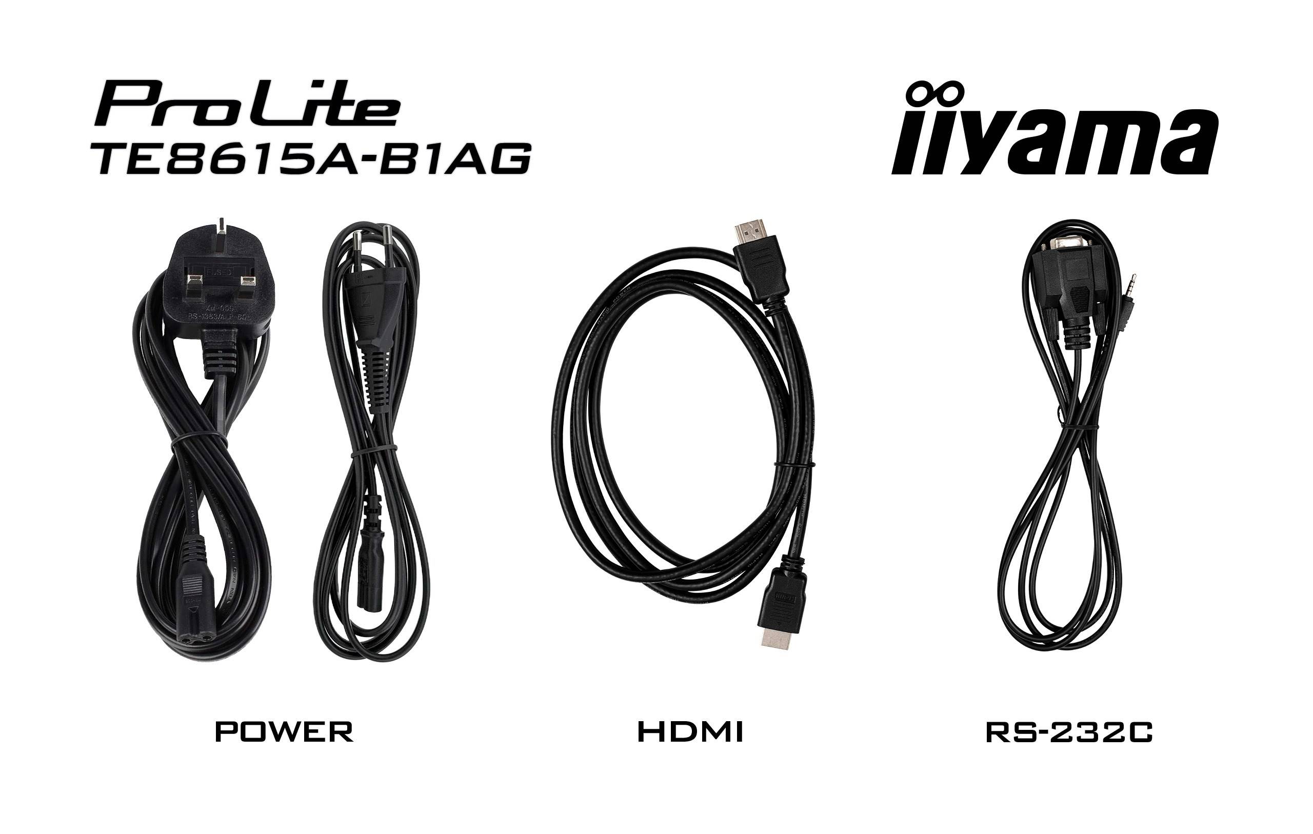 iiyama TE8615A-B2AG beeldkrant Kiosk-ontwerp 2,17 m (85.6") Wifi 550 cd/m² 4K Ultra HD Zwart Touchscreen Type processor Android 24/7