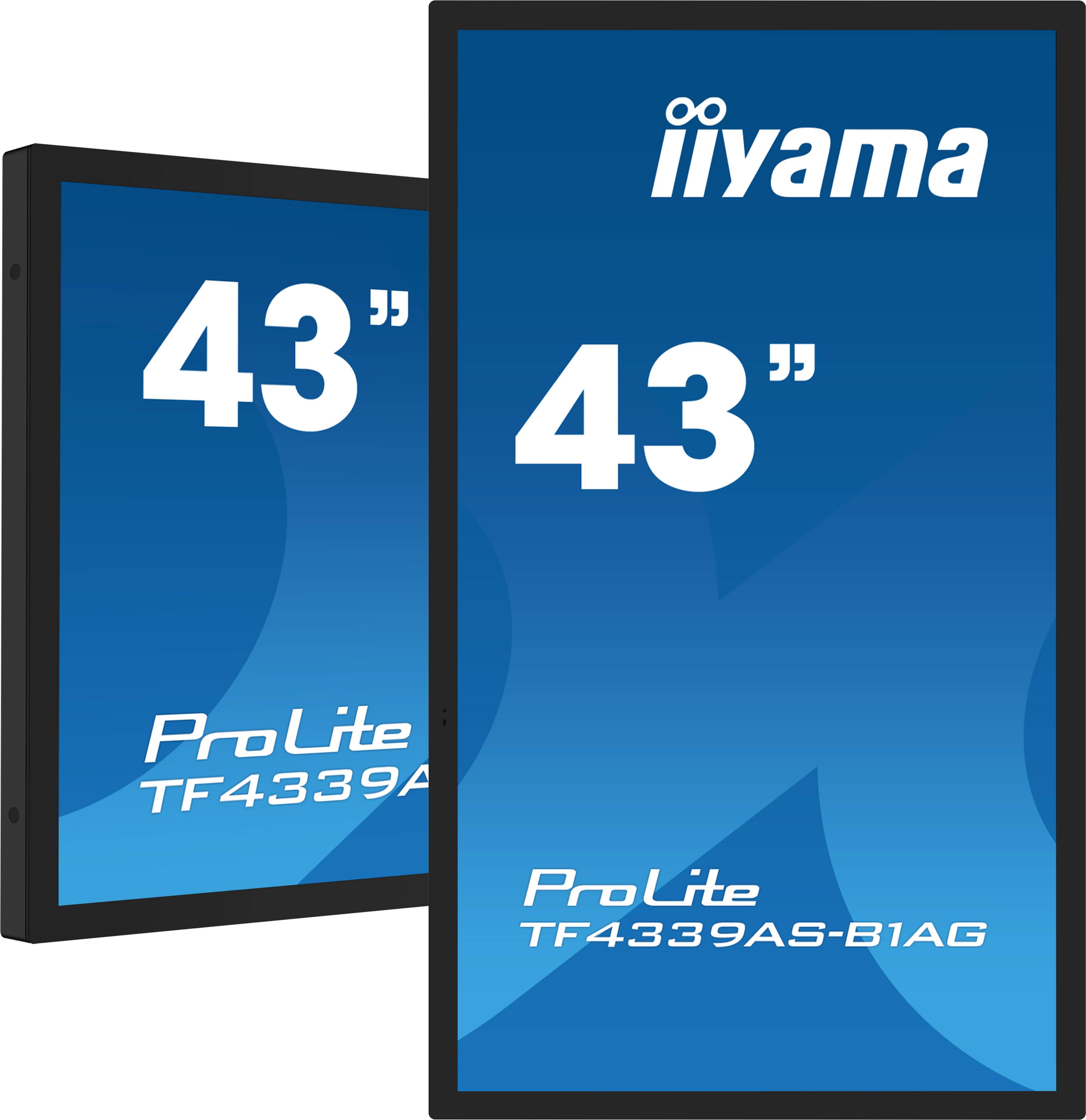 iiyama TF4339AS-B1AG beeldkrant Digitale signage flatscreen 108 cm (42.5") LED 500 cd/m² 4K Ultra HD Zwart Touchscreen Type processor Android 24/7