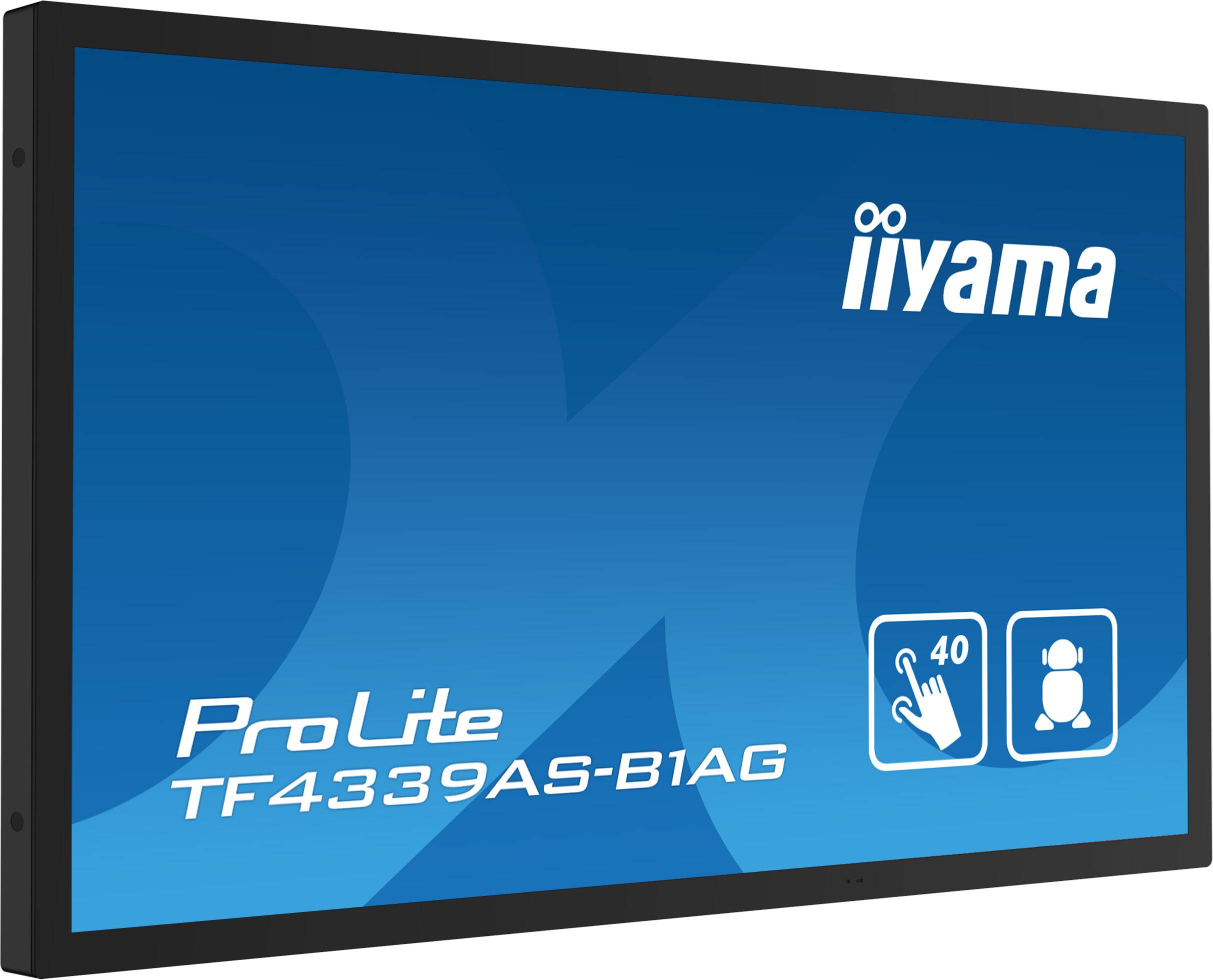 iiyama TF4339AS-B1AG beeldkrant Digitale signage flatscreen 108 cm (42.5") LED 500 cd/m² 4K Ultra HD Zwart Touchscreen Type processor Android 24/7