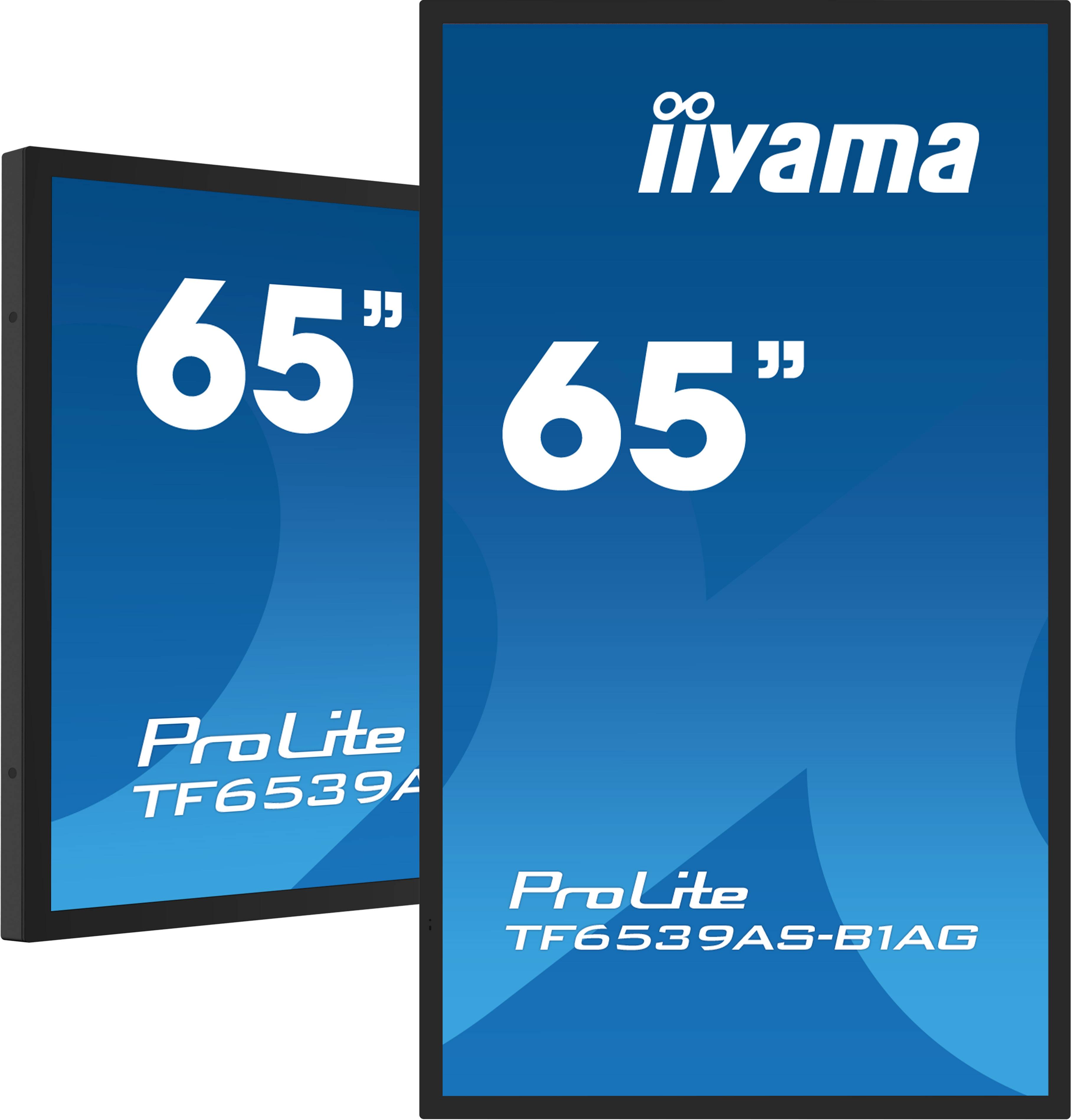 iiyama TF6539AS-B1AG beeldkrant Digitale signage flatscreen 163,8 cm (64.5") LED 500 cd/m² 4K Ultra HD Zwart Touchscreen Type processor Android 24/7