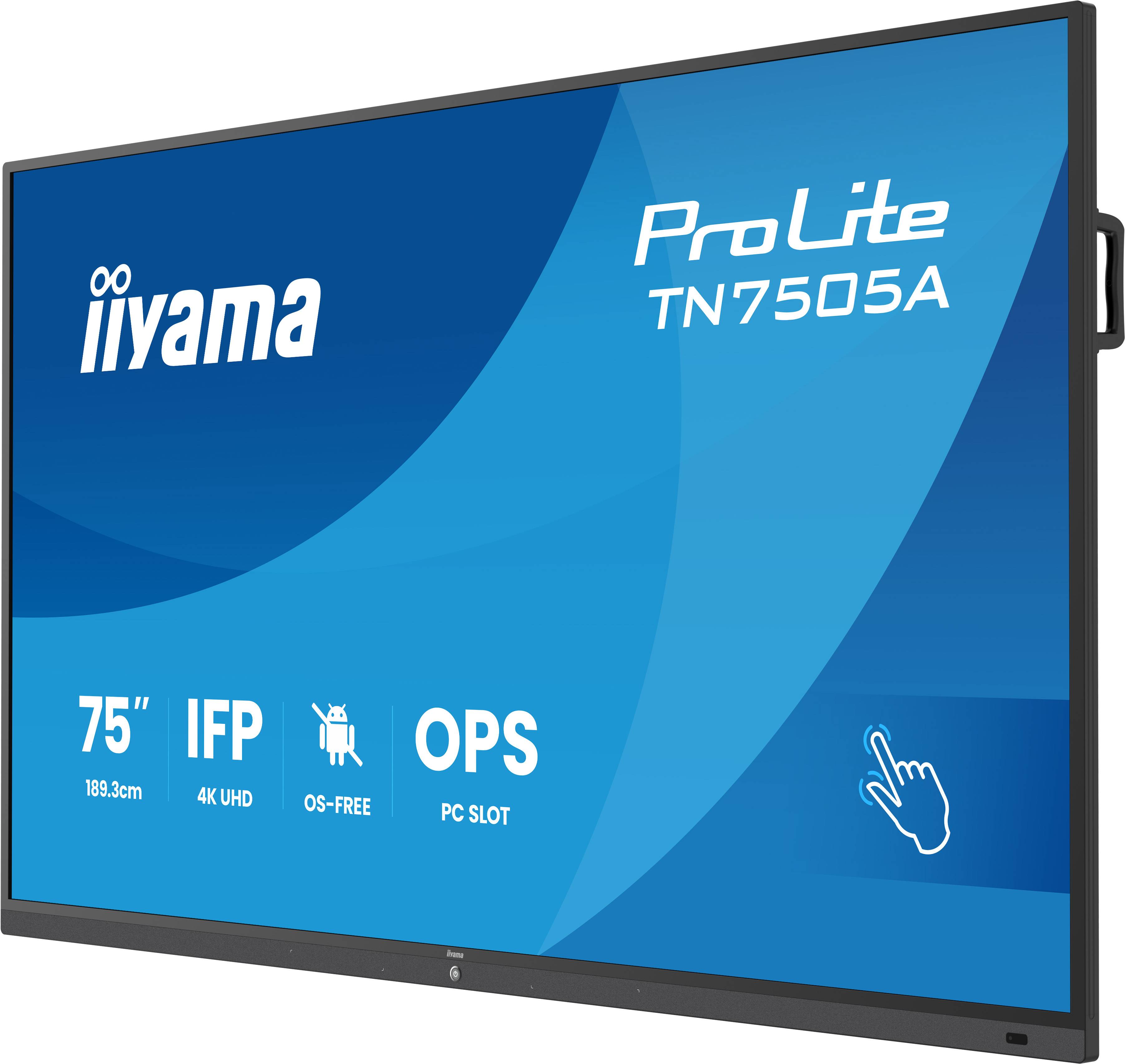iiyama TN7505A-B1AG beeldkrant Interactief flatscreen 189,3 cm (74.5") 500 cd/m² 4K Ultra HD Zwart Touchscreen