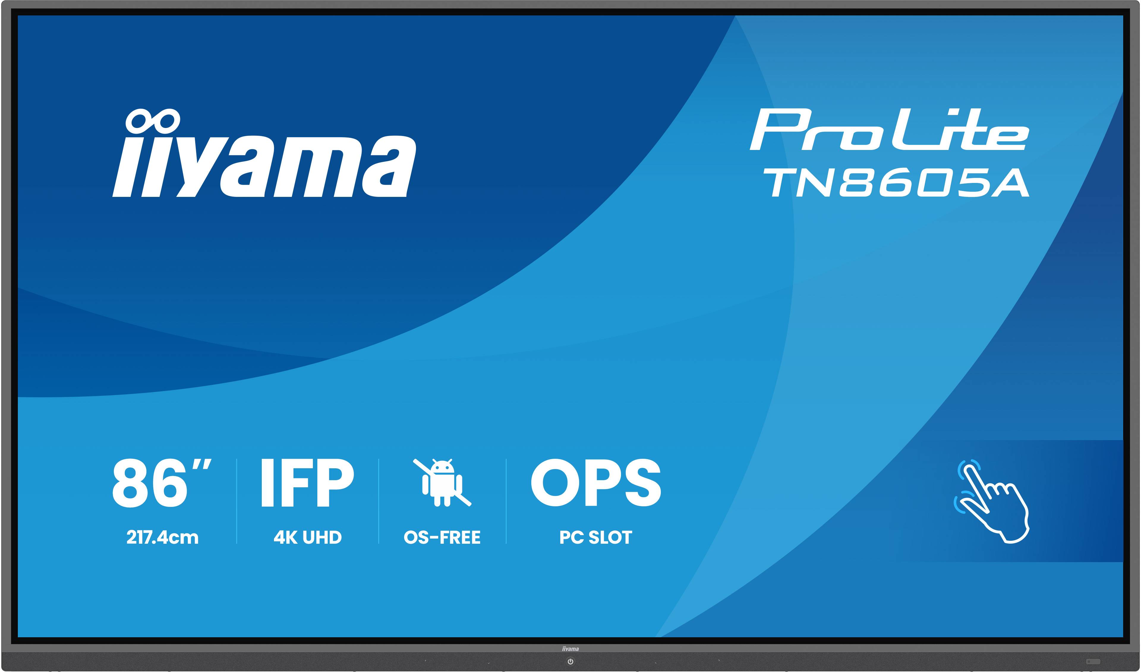 iiyama TN8605A-B1AG beeldkrant Interactief flatscreen 2,17 m (85.6") 500 cd/m² 4K Ultra HD Zwart Touchscreen