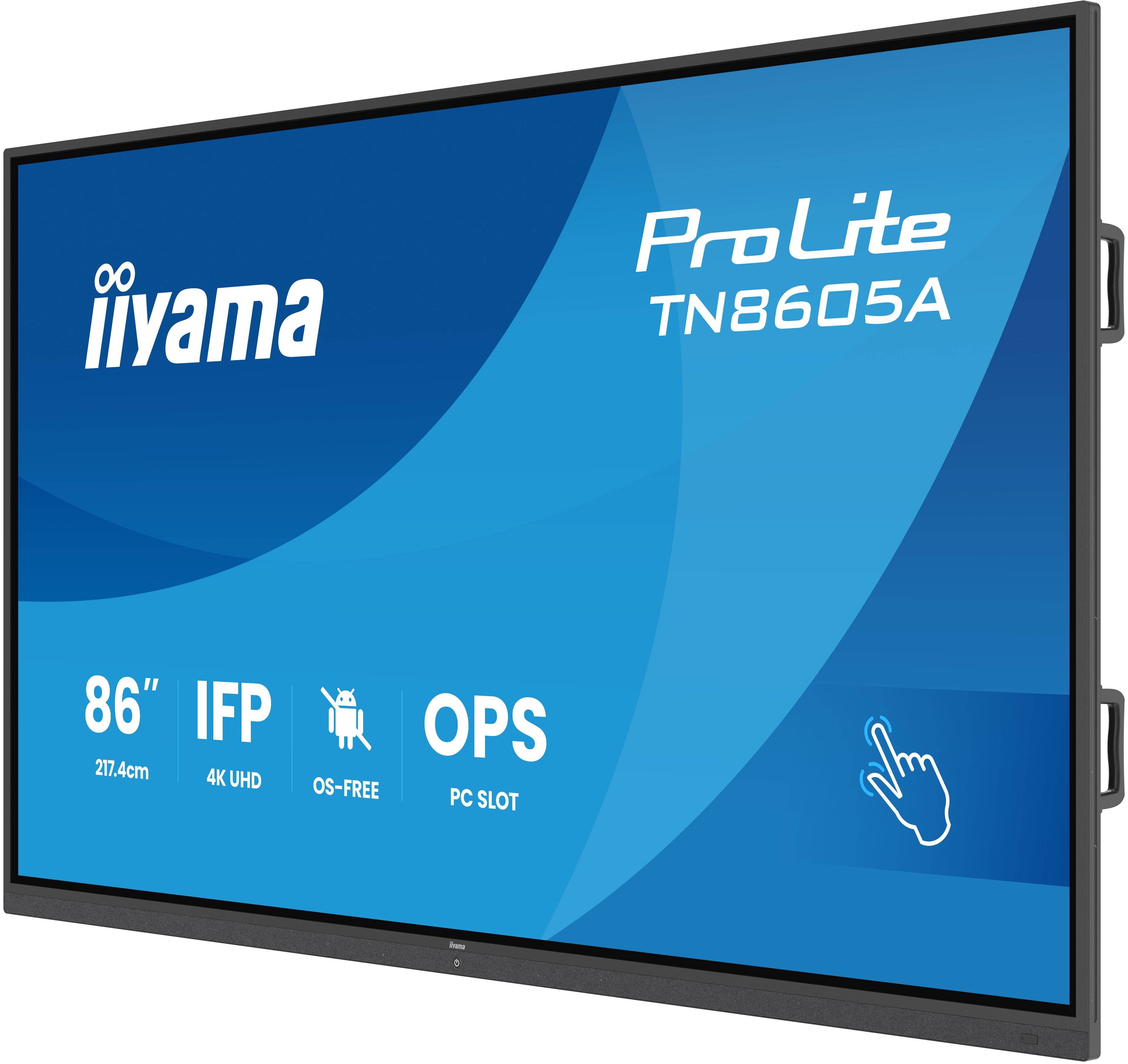 iiyama TN8605A-B1AG beeldkrant Interactief flatscreen 2,17 m (85.6") 500 cd/m² 4K Ultra HD Zwart Touchscreen