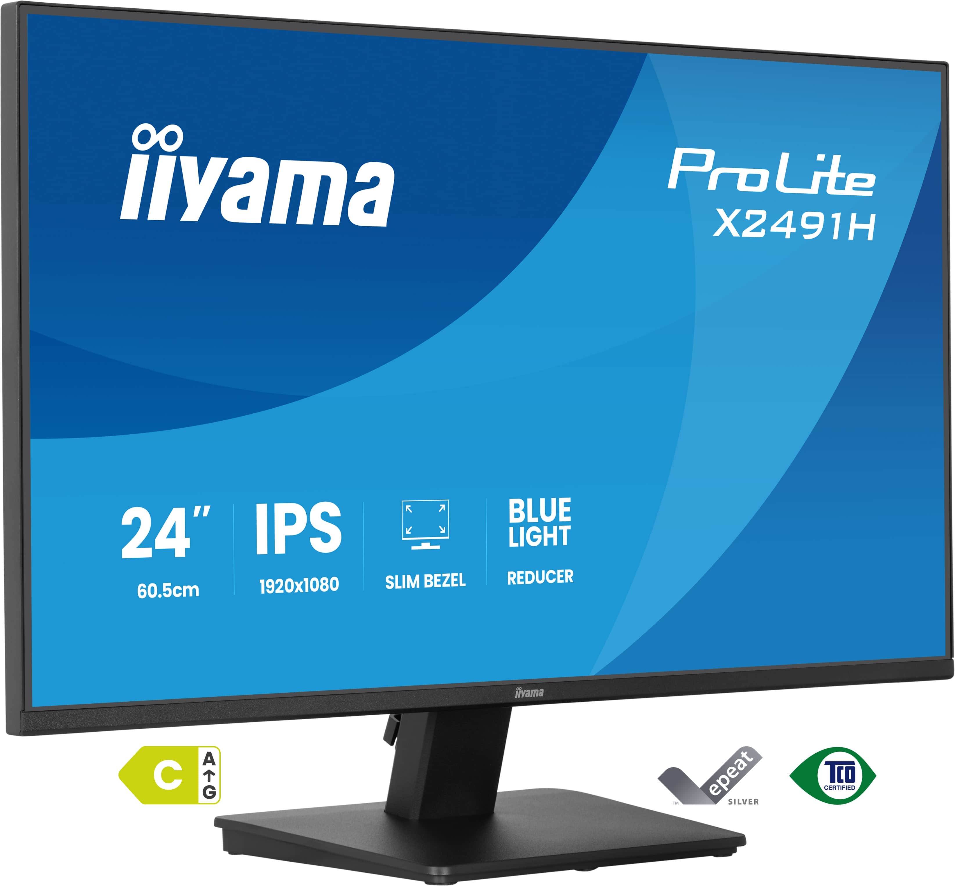 iiyama ProLite X2491H-B1 computer monitor 60,5 cm (23.8") 1920 x 1080 Pixels Full HD LCD Zwart