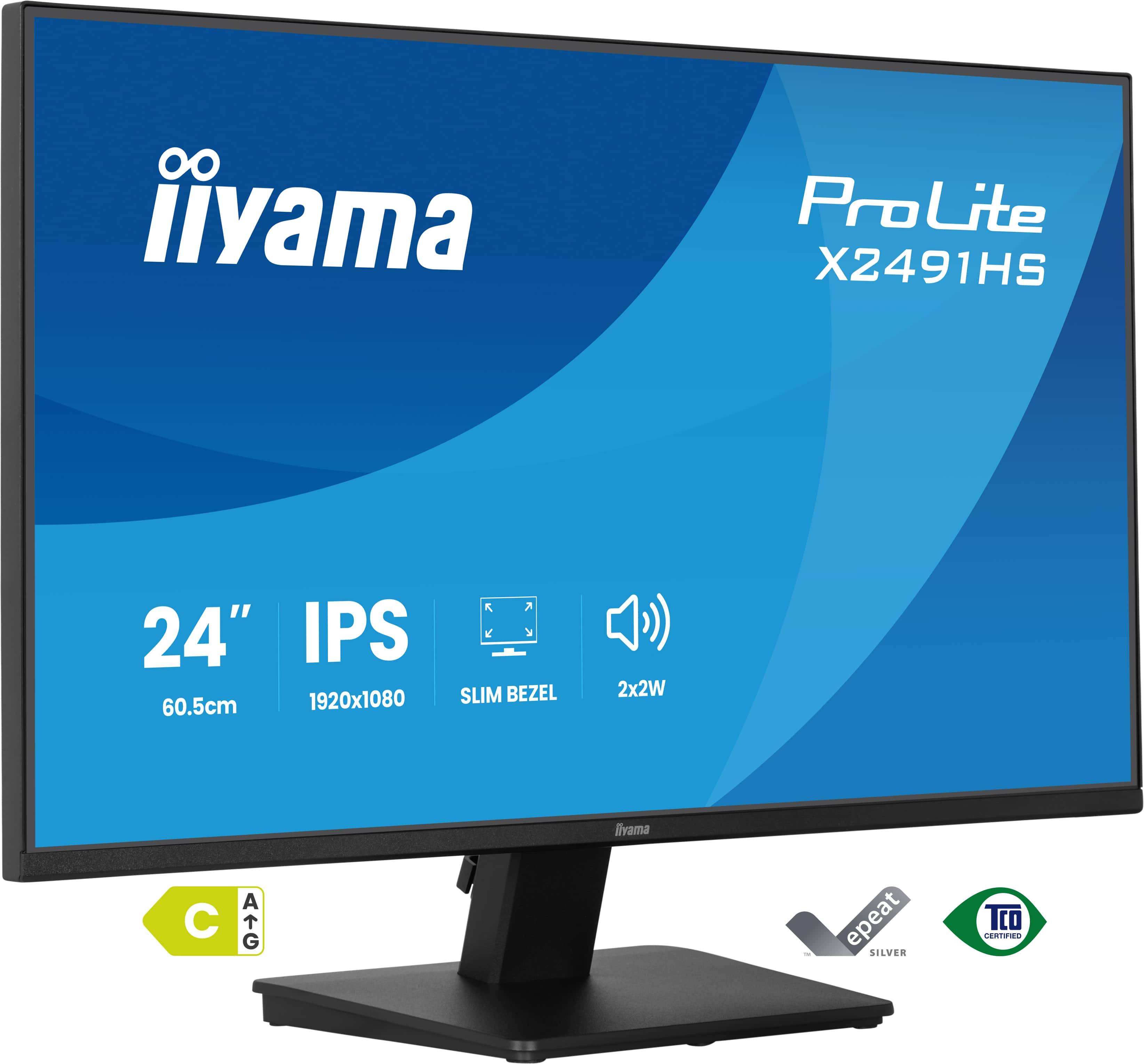 iiyama ProLite X2491HS-B1 computer monitor 60,5 cm (23.8") 1920 x 1080 Pixels Full HD LCD Zwart