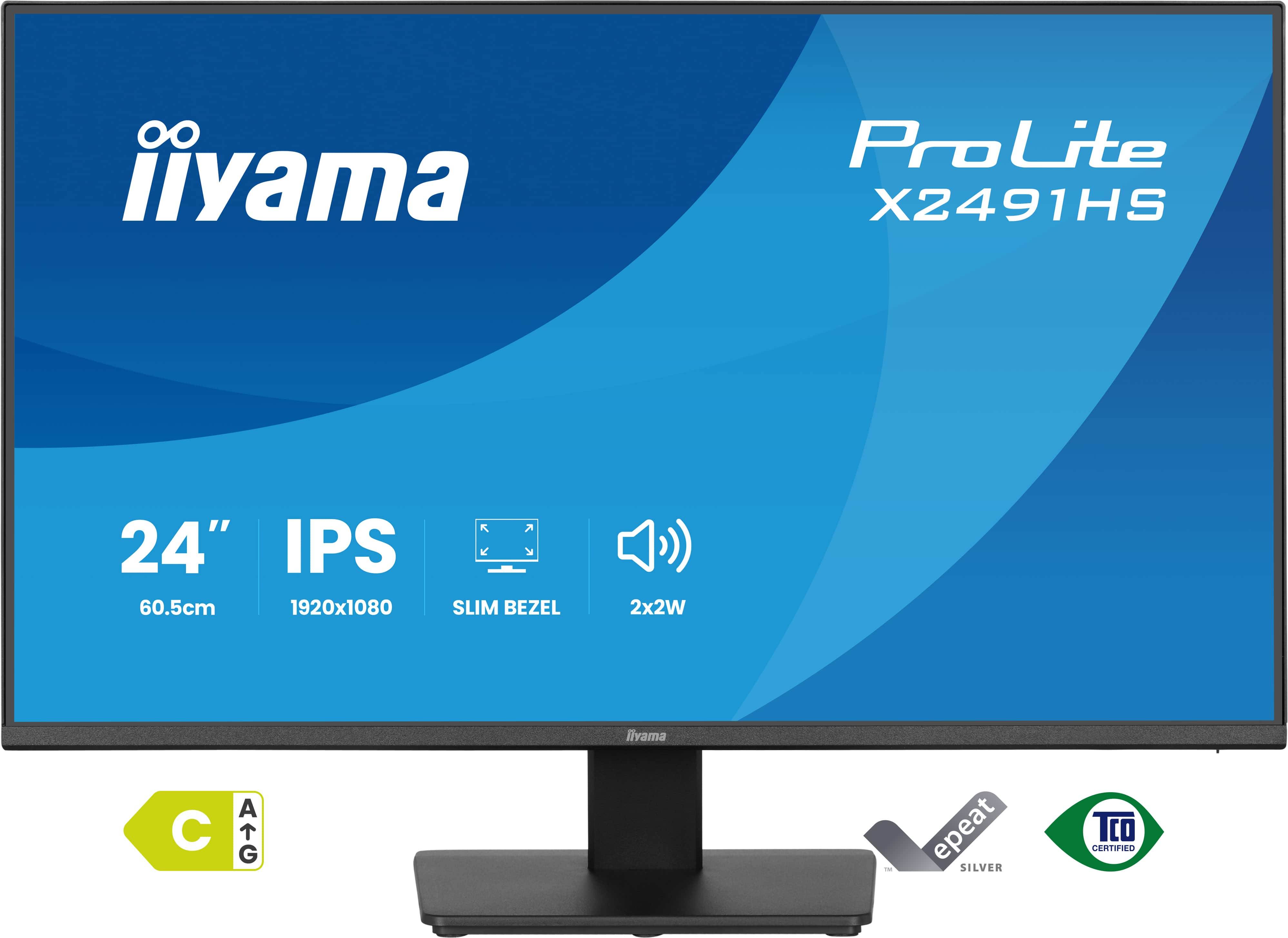 iiyama ProLite X2491HS-B1 computer monitor 60,5 cm (23.8") 1920 x 1080 Pixels Full HD LCD Zwart