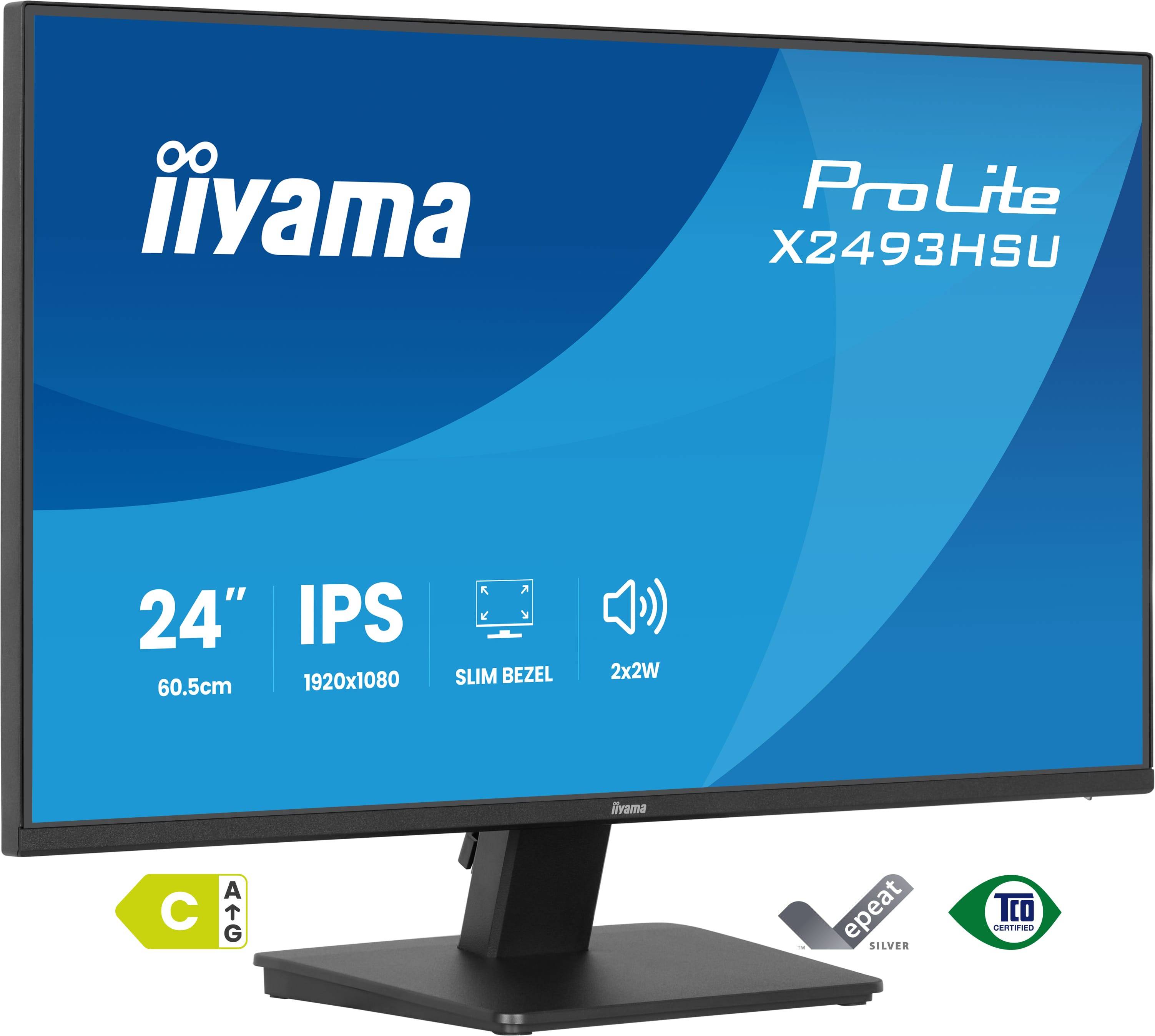 iiyama ProLite X2493HSU-B1 computer monitor 60,5 cm (23.8") 1920 x 1080 Pixels Full HD Zwart