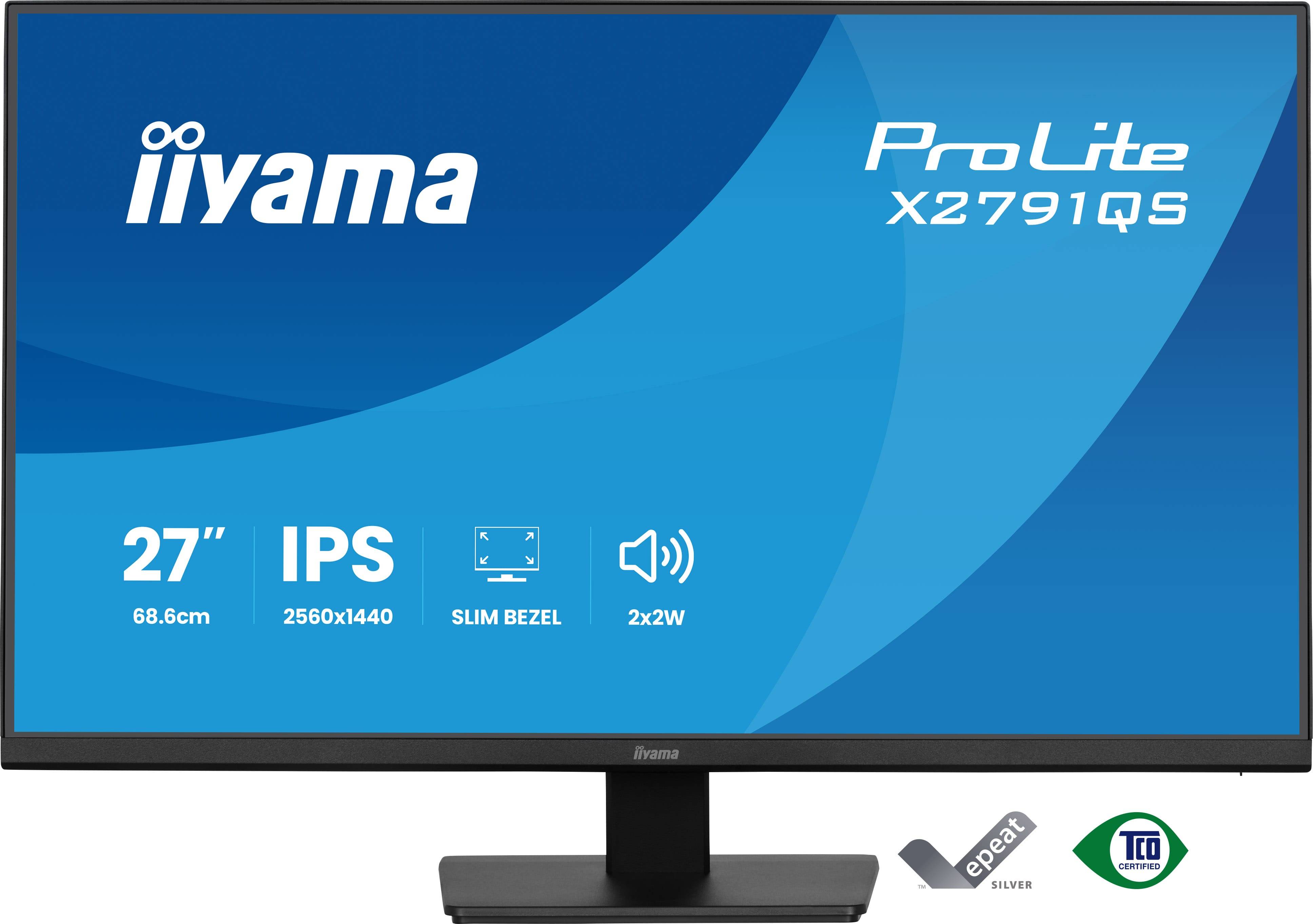 iiyama ProLite X2791QS-B1 computer monitor 68,6 cm (27") 2560 x 1440 Pixels Quad HD LED Zwart
