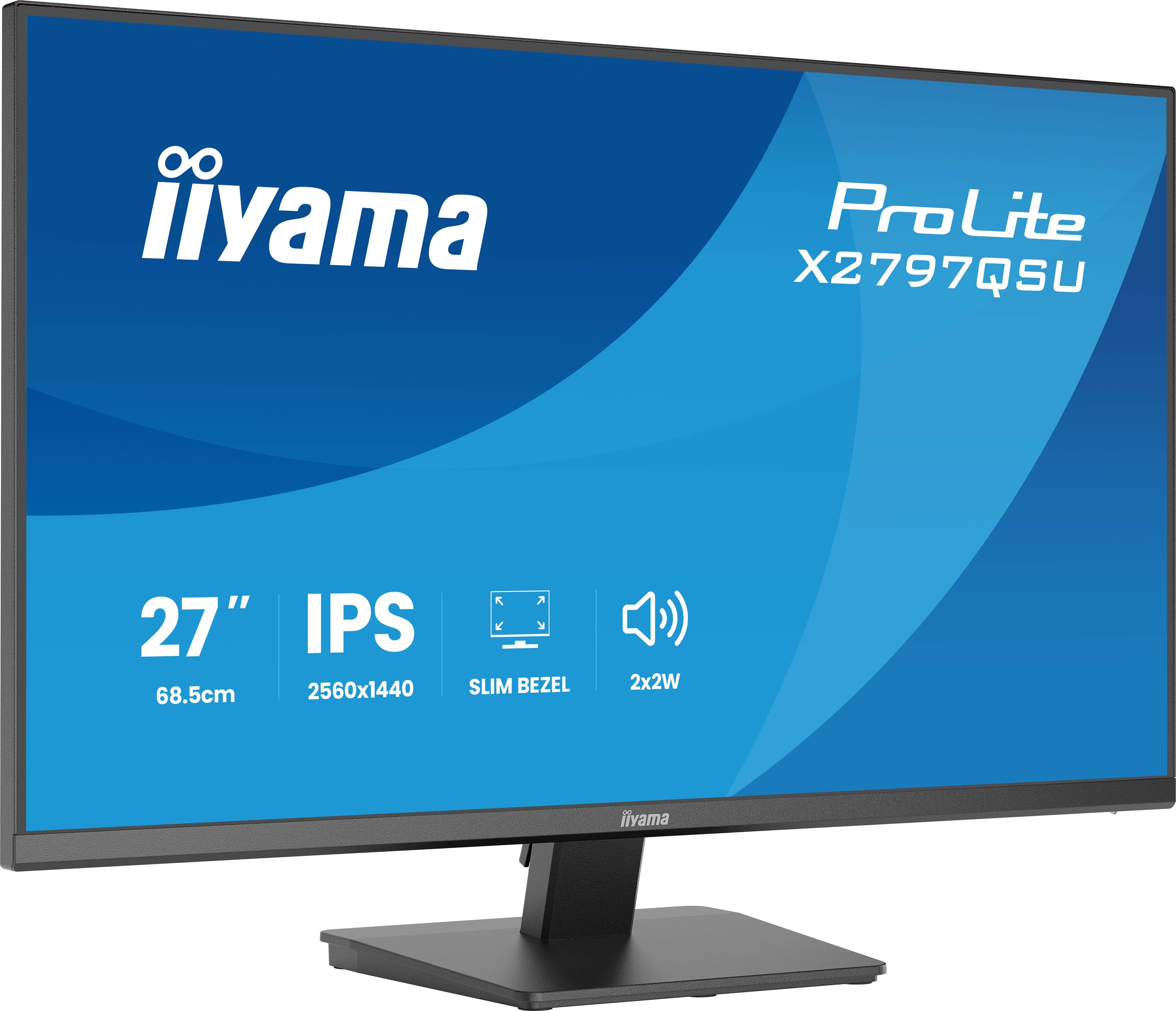 iiyama ProLite X2797QSU-B1 computer monitor 68,6 cm (27") 2560 x 1440 Pixels Quad HD LED Zwart