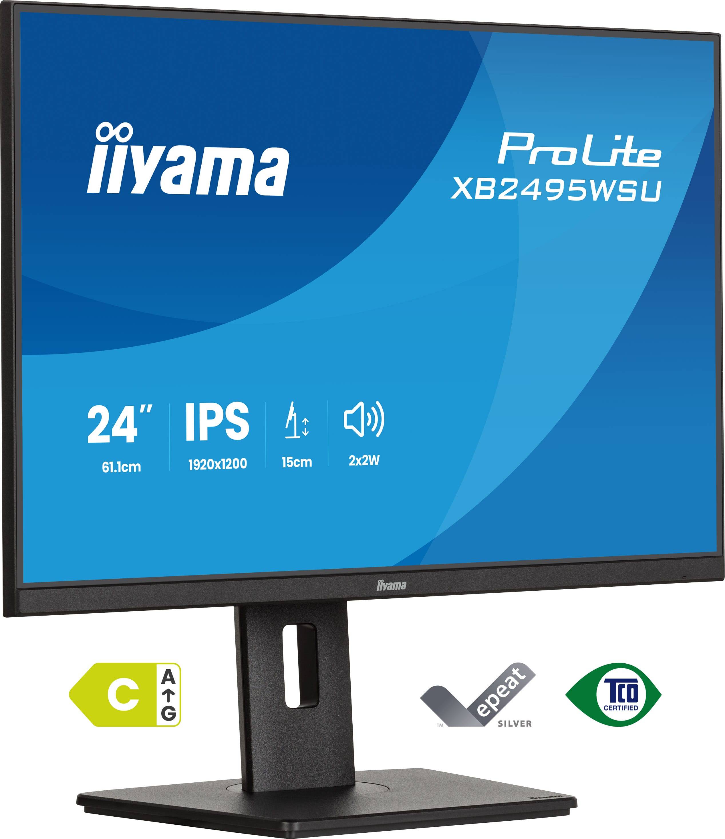 iiyama ProLite XB2495WSU-B1 computer monitor 61,2 cm (24.1") 1920 x 1200 Pixels Full HD LCD Zwart