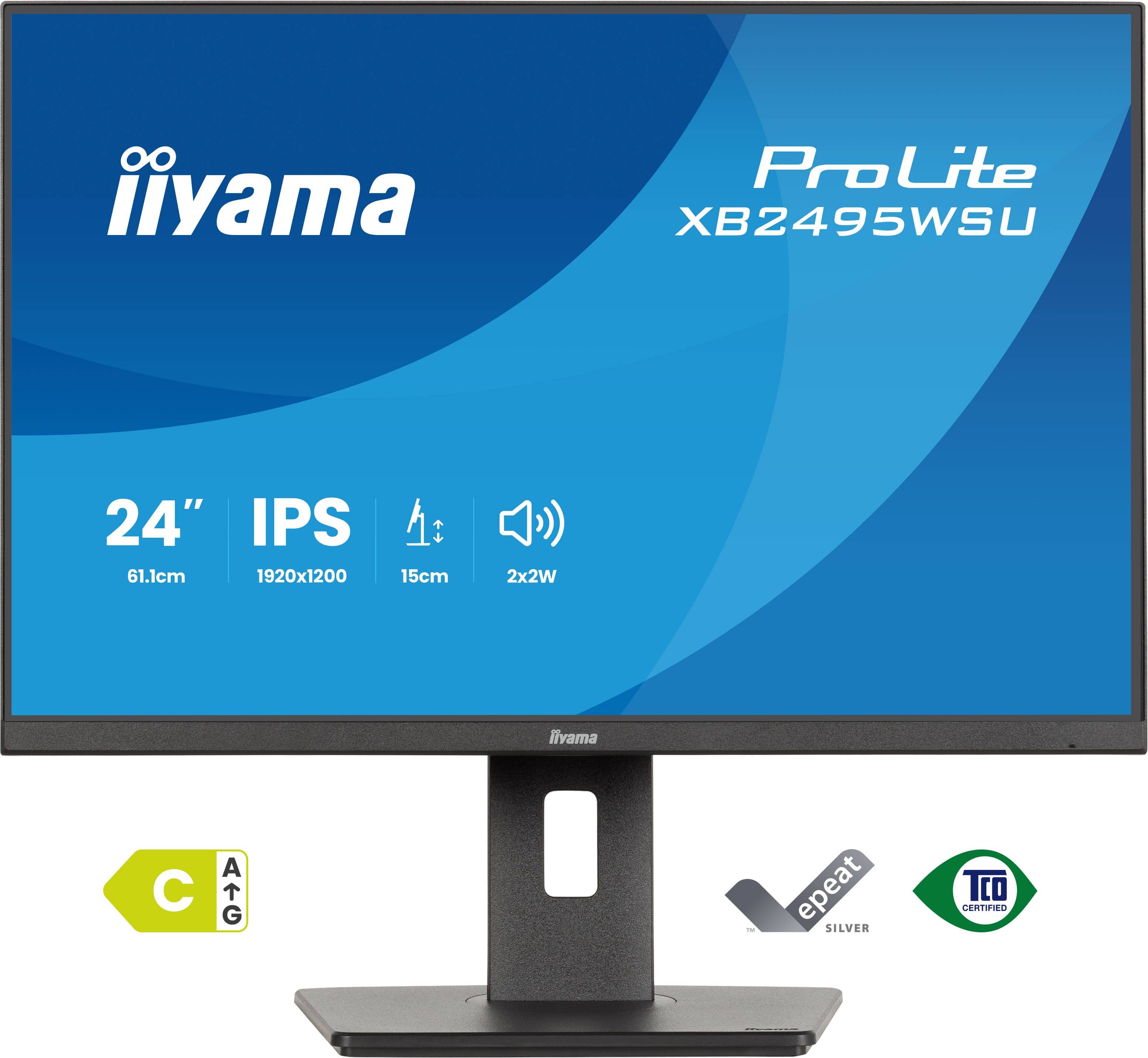 iiyama ProLite XB2495WSU-B1 computer monitor 61,2 cm (24.1") 1920 x 1200 Pixels Full HD LCD Zwart