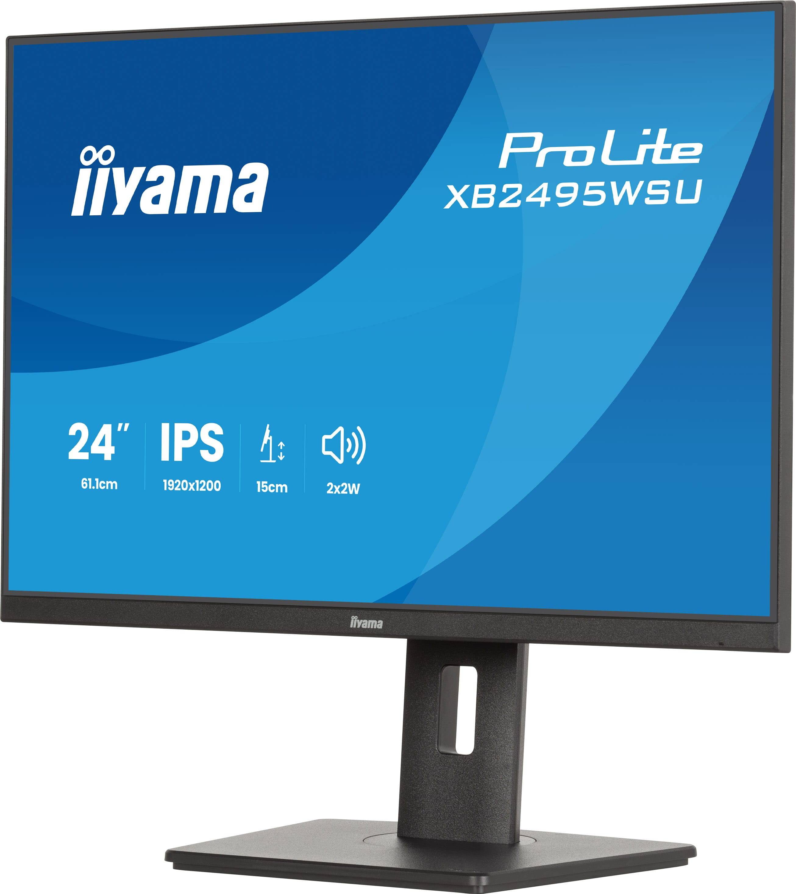 iiyama ProLite XB2495WSU-B1 computer monitor 61,2 cm (24.1") 1920 x 1200 Pixels Full HD LCD Zwart