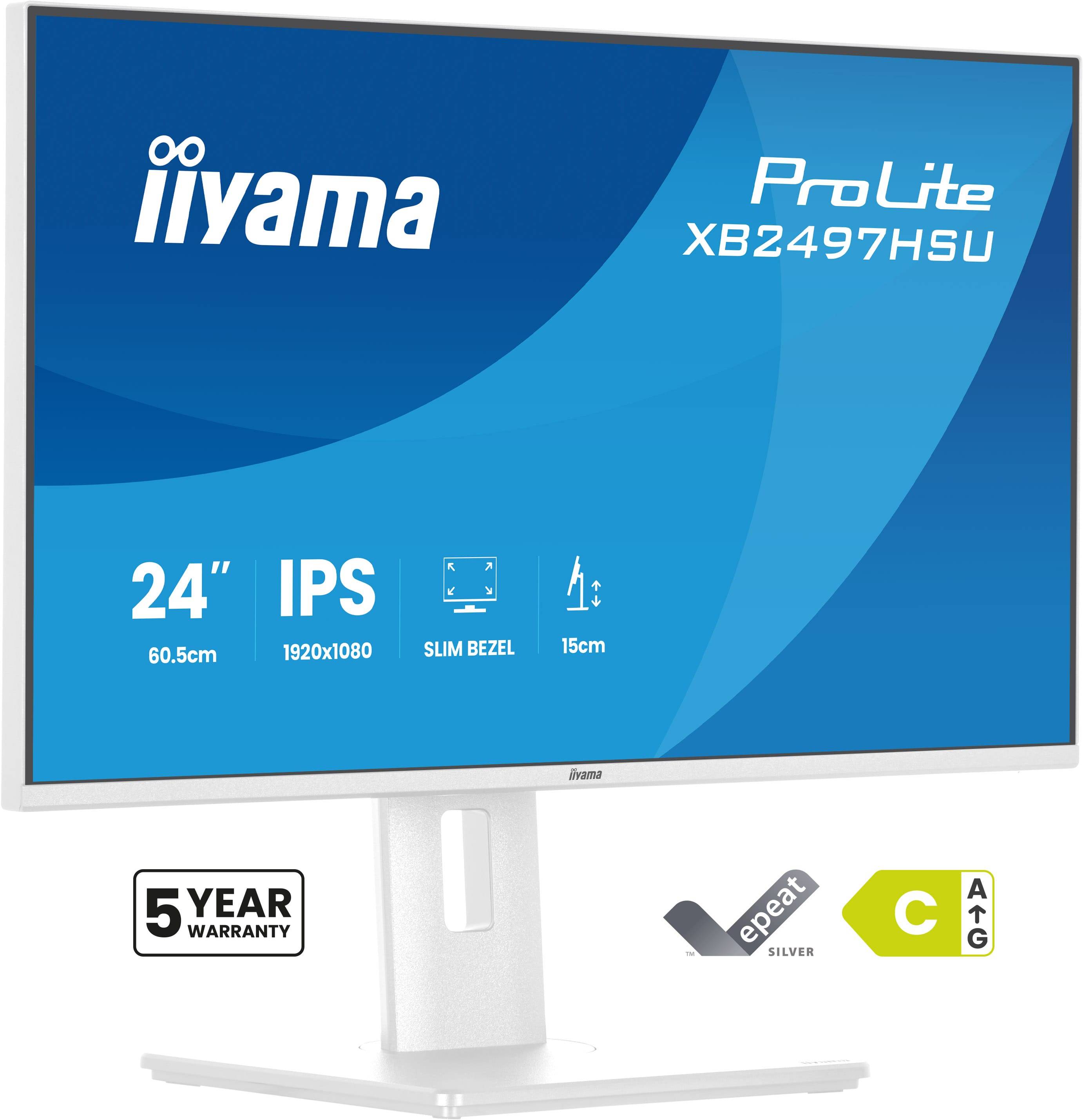 iiyama ProLite XB2497HSU-W1 computer monitor 60,5 cm (23.8") 1920 x 1080 Pixels Full HD LED Wit