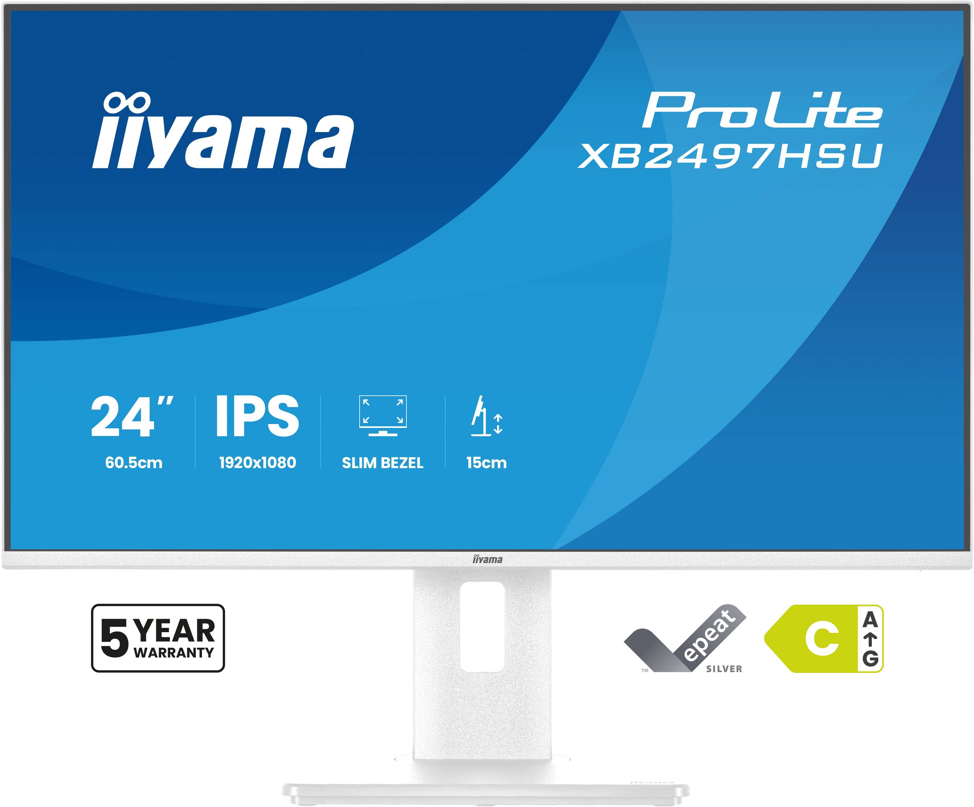 iiyama ProLite XB2497HSU-W1 computer monitor 60,5 cm (23.8") 1920 x 1080 Pixels Full HD LED Wit