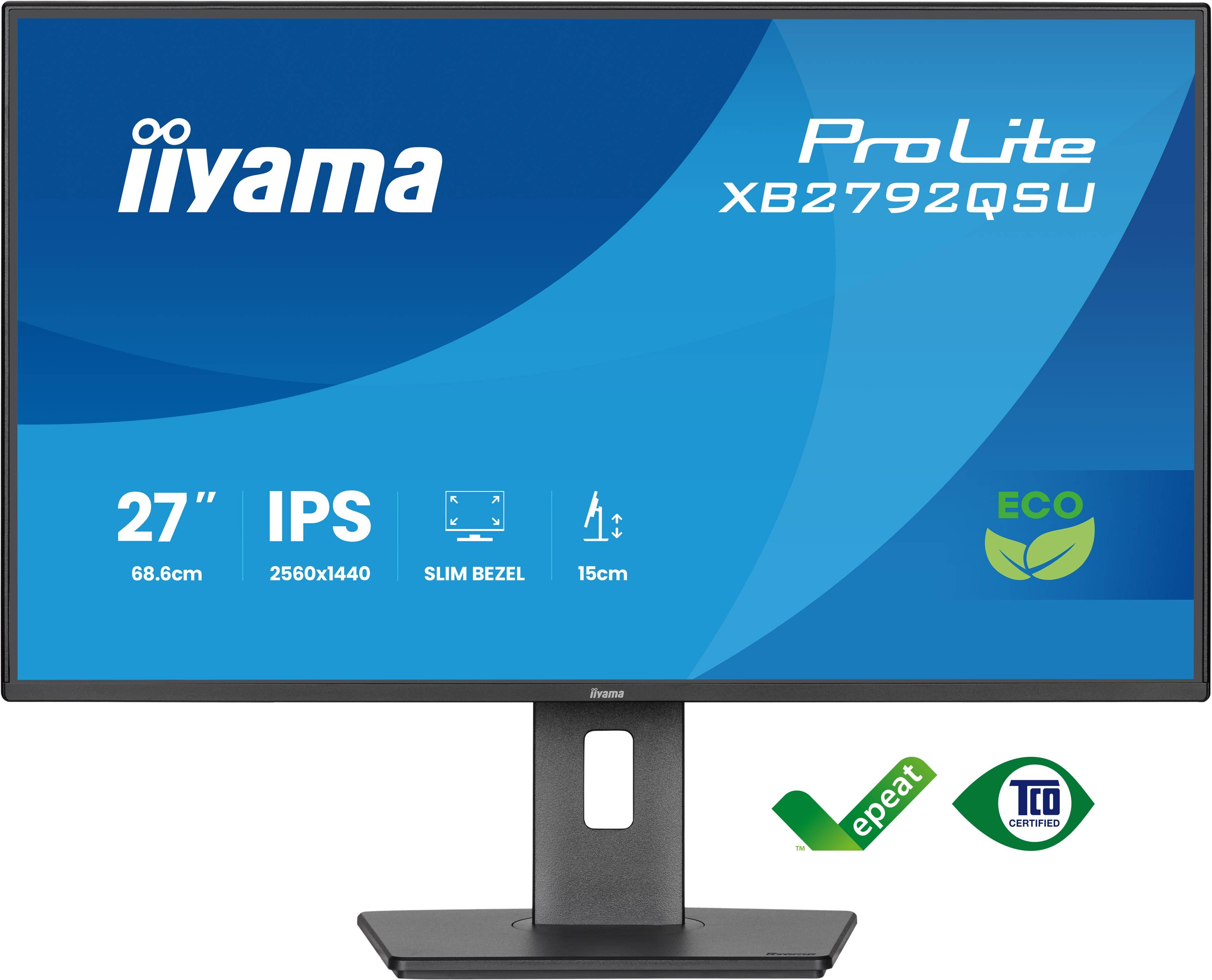 iiyama ProLite XB2792QSU-B1 computer monitor 68,6 cm (27") 2560 x 1440 Pixels Quad HD Zwart