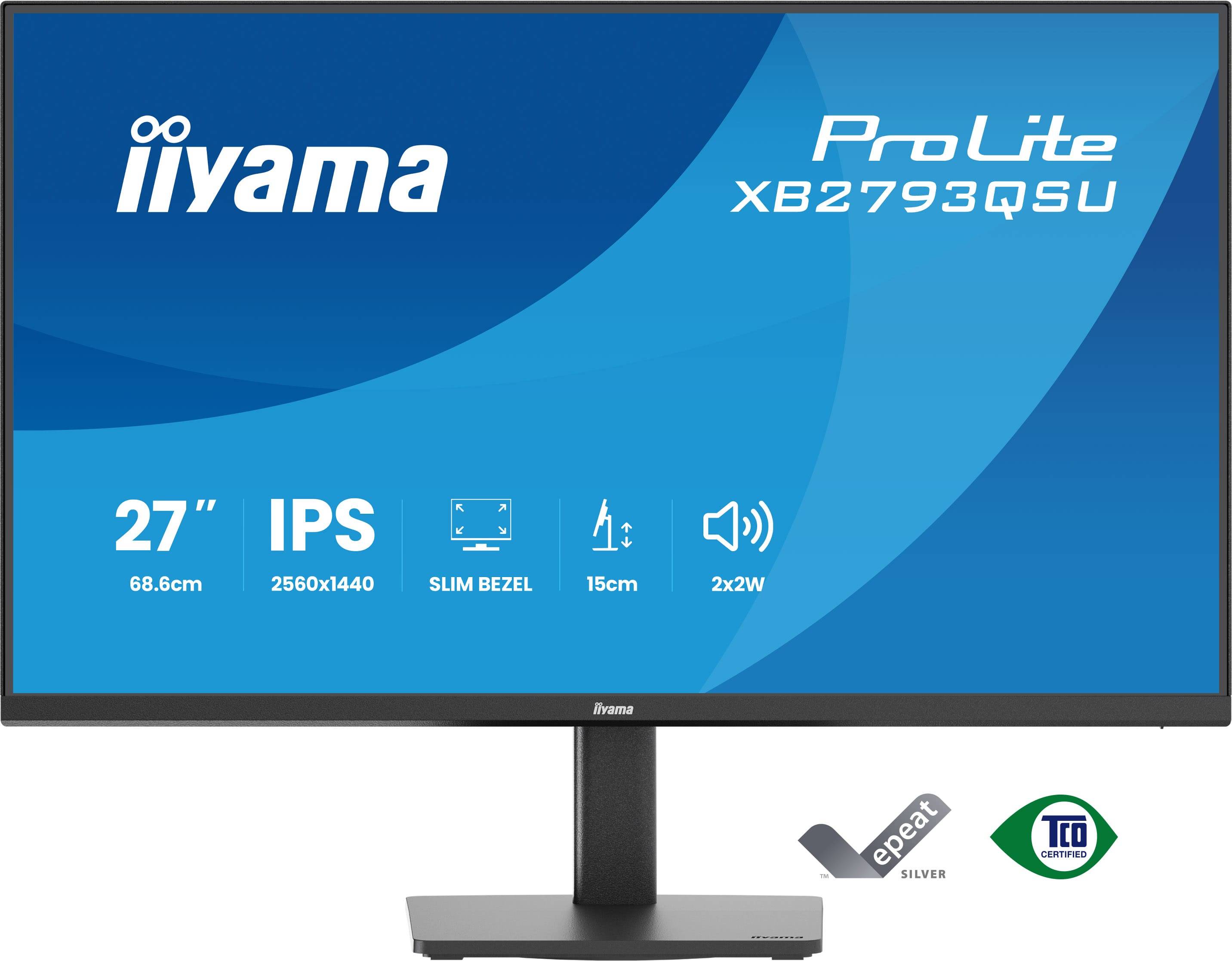iiyama ProLite XB2793QSU-B1 computer monitor 68,6 cm (27") 2560 x 1440 Pixels Quad HD LED Zwart