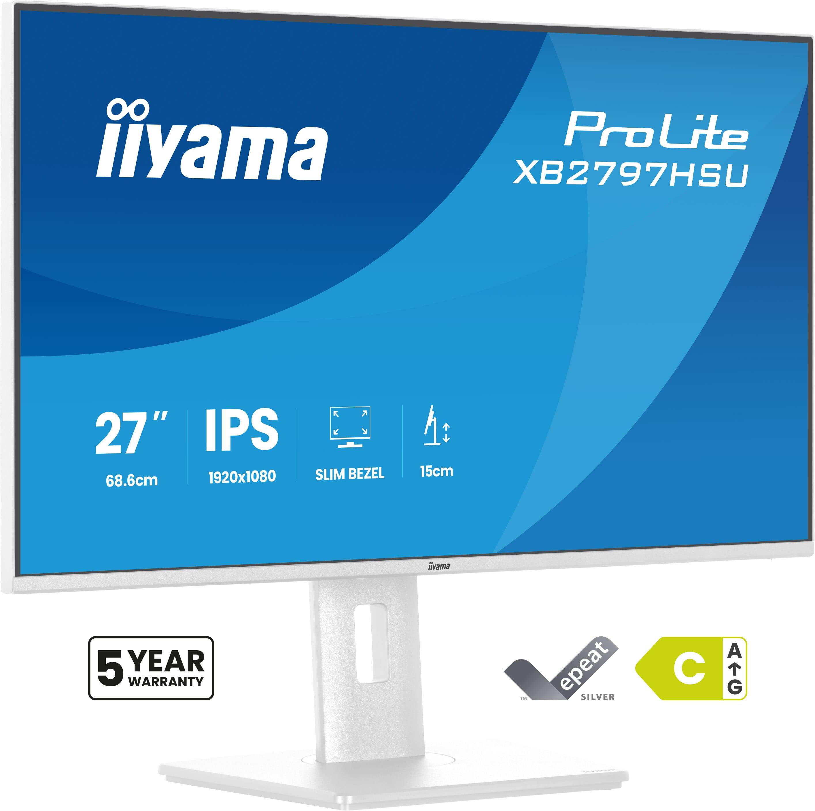 iiyama ProLite XB2797HSU-W1 computer monitor 68,6 cm (27") 1920 x 1080 Pixels Full HD LED Wit