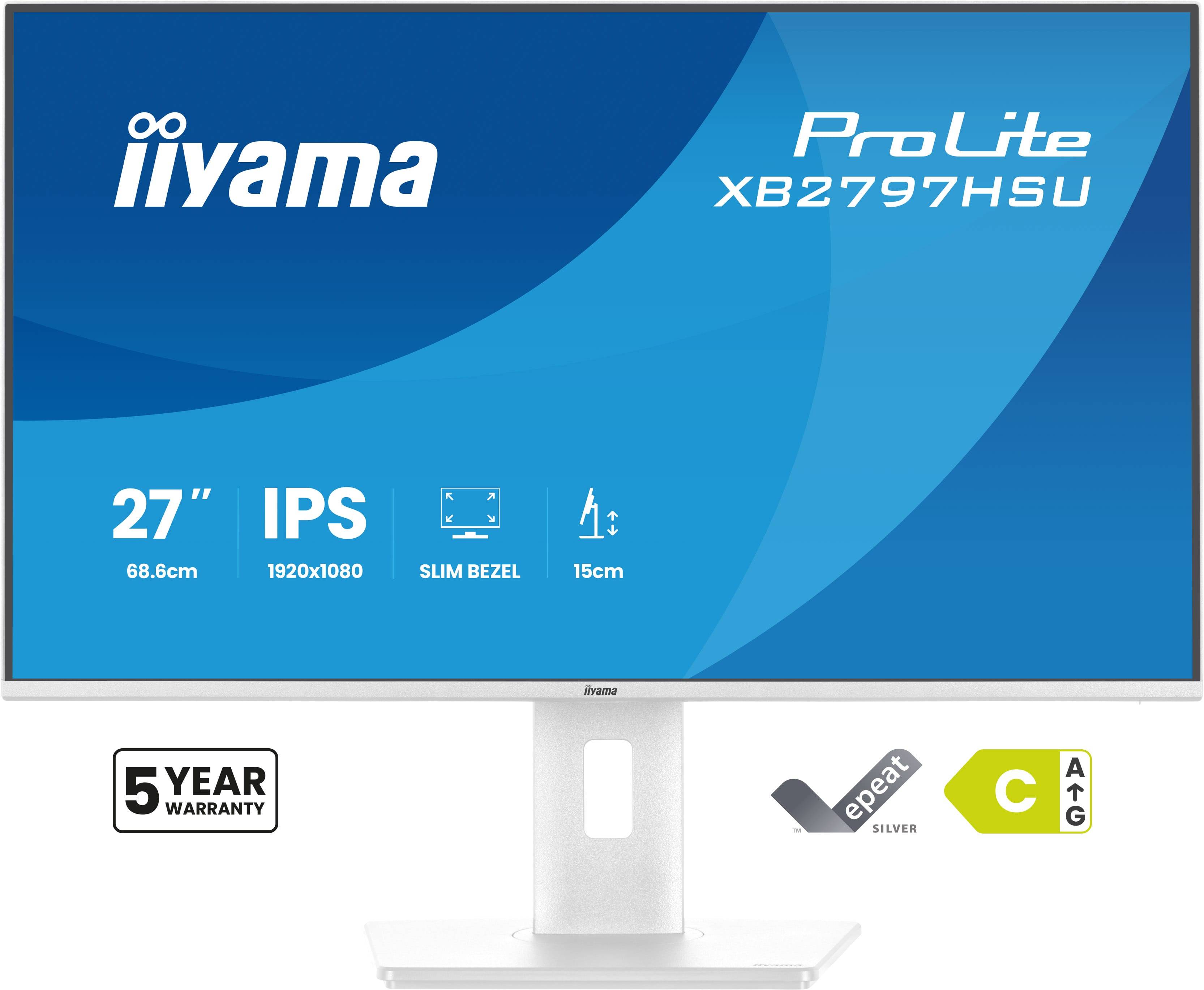 iiyama ProLite XB2797HSU-W1 computer monitor 68,6 cm (27") 1920 x 1080 Pixels Full HD LED Wit