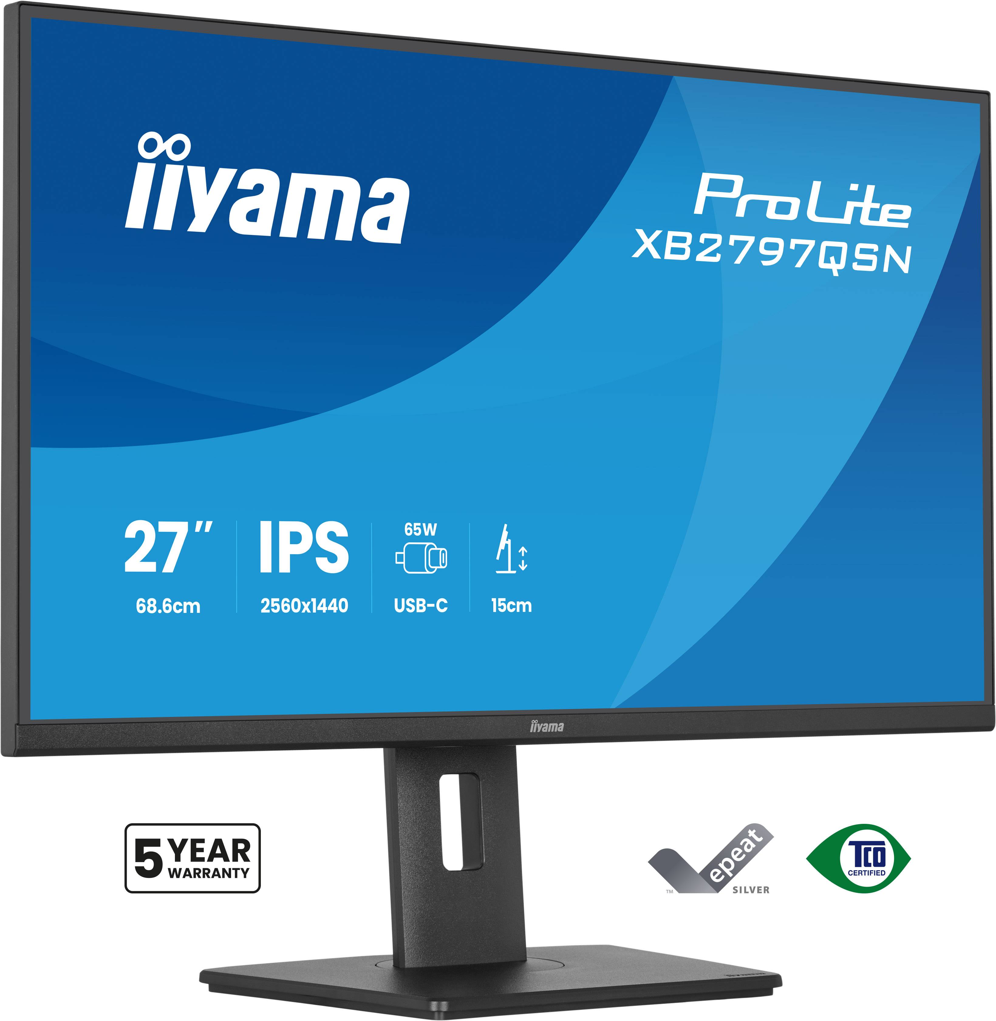 iiyama ProLite XB2797QSN-B1 computer monitor 68,6 cm (27") 2560 x 1440 Pixels Quad HD LCD Zwart
