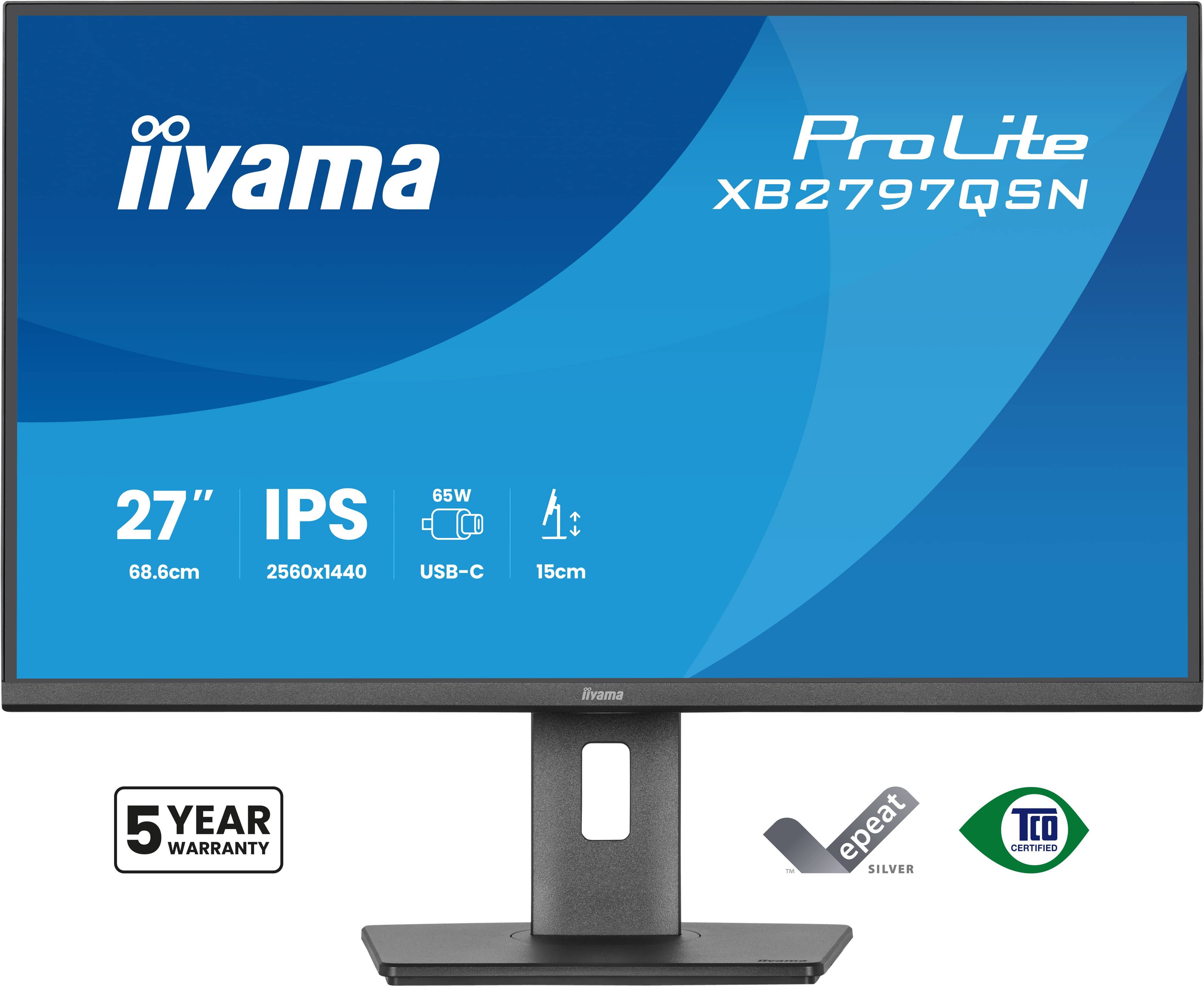 iiyama ProLite XB2797QSN-B1 computer monitor 68,6 cm (27") 2560 x 1440 Pixels Quad HD LCD Zwart