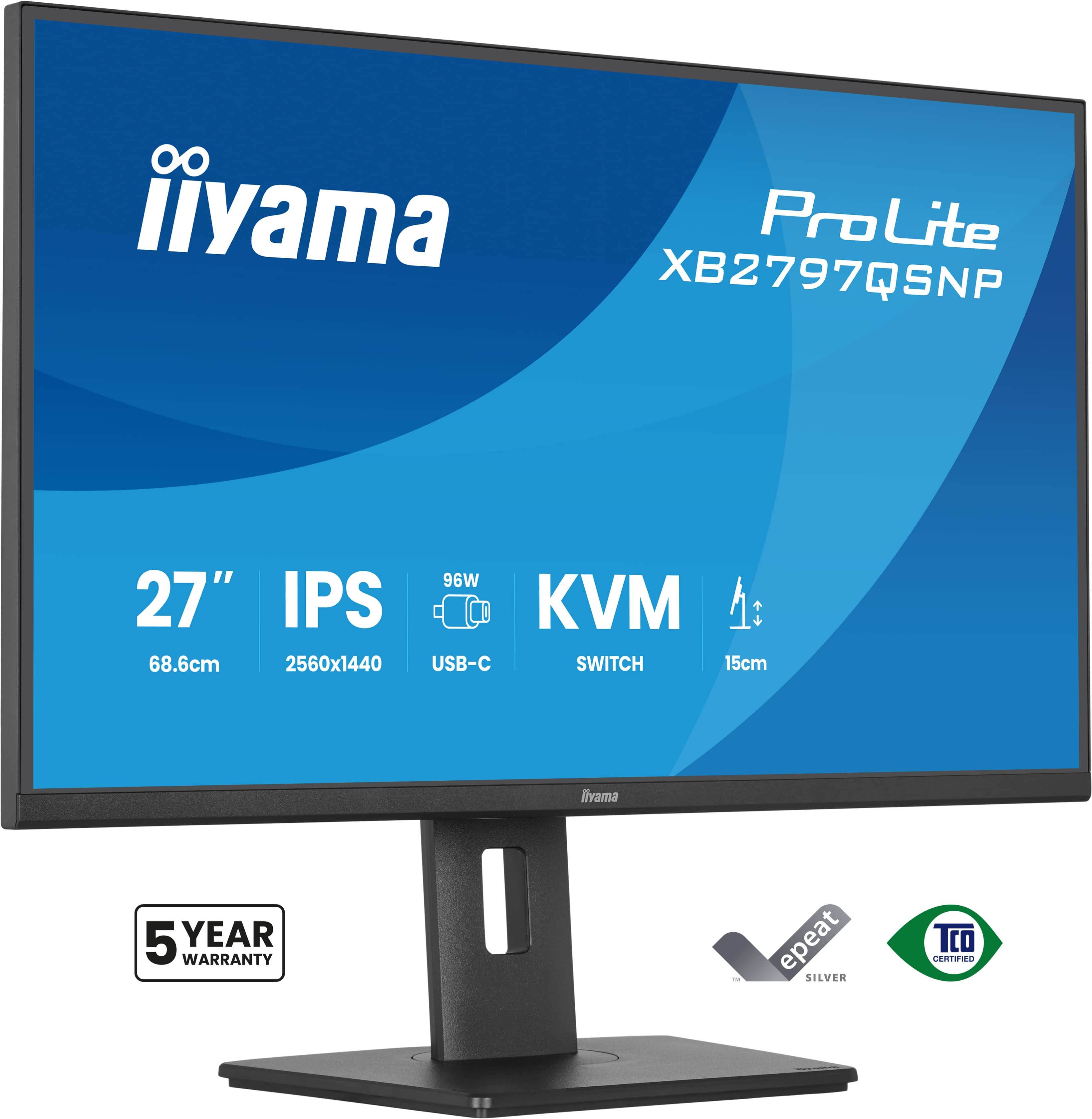 iiyama ProLite XB2797QSNP-B1 computer monitor 68,6 cm (27") 2560 x 1440 Pixels Quad HD LED Zwart