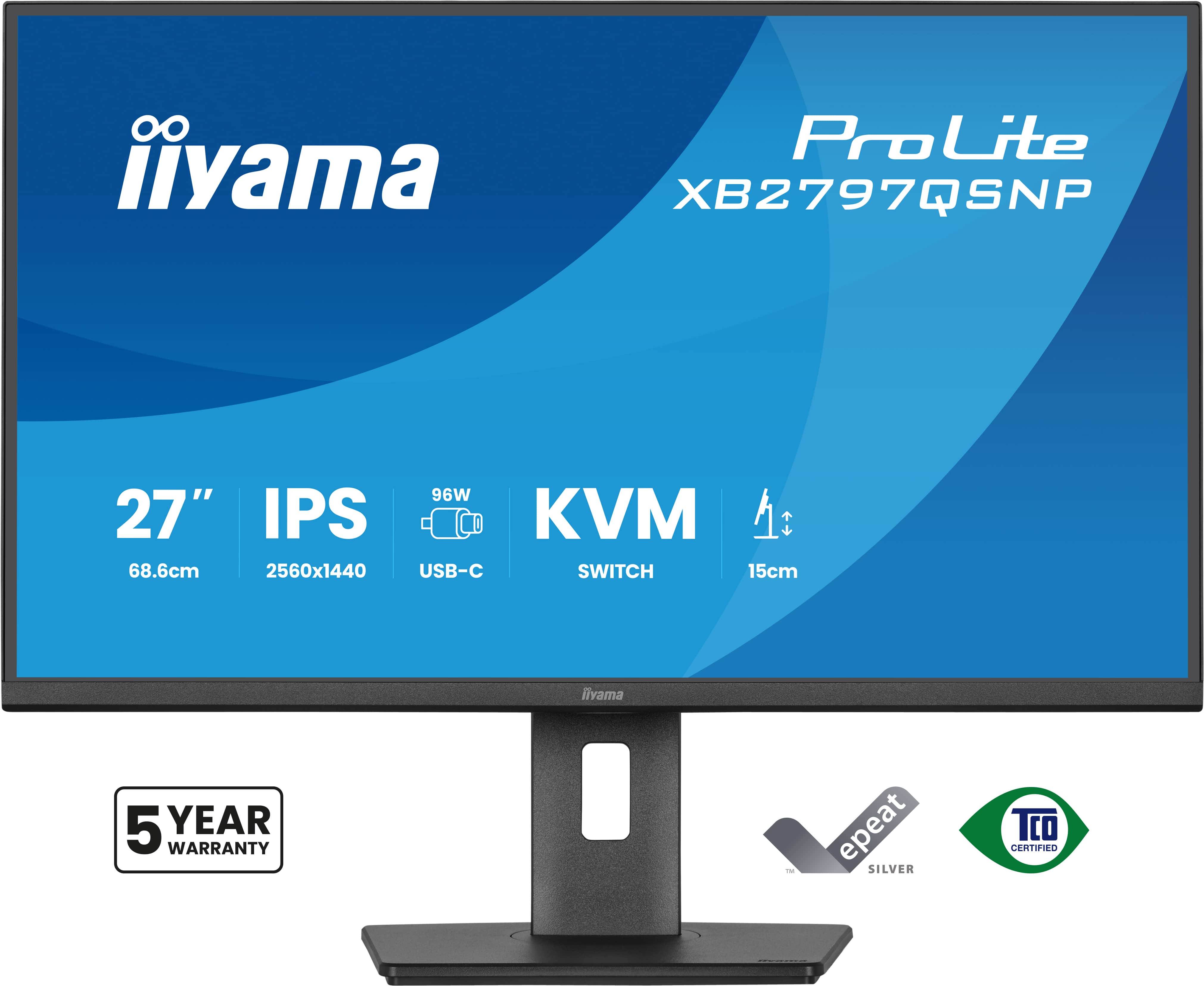 iiyama ProLite XB2797QSNP-B1 computer monitor 68,6 cm (27") 2560 x 1440 Pixels Quad HD LED Zwart