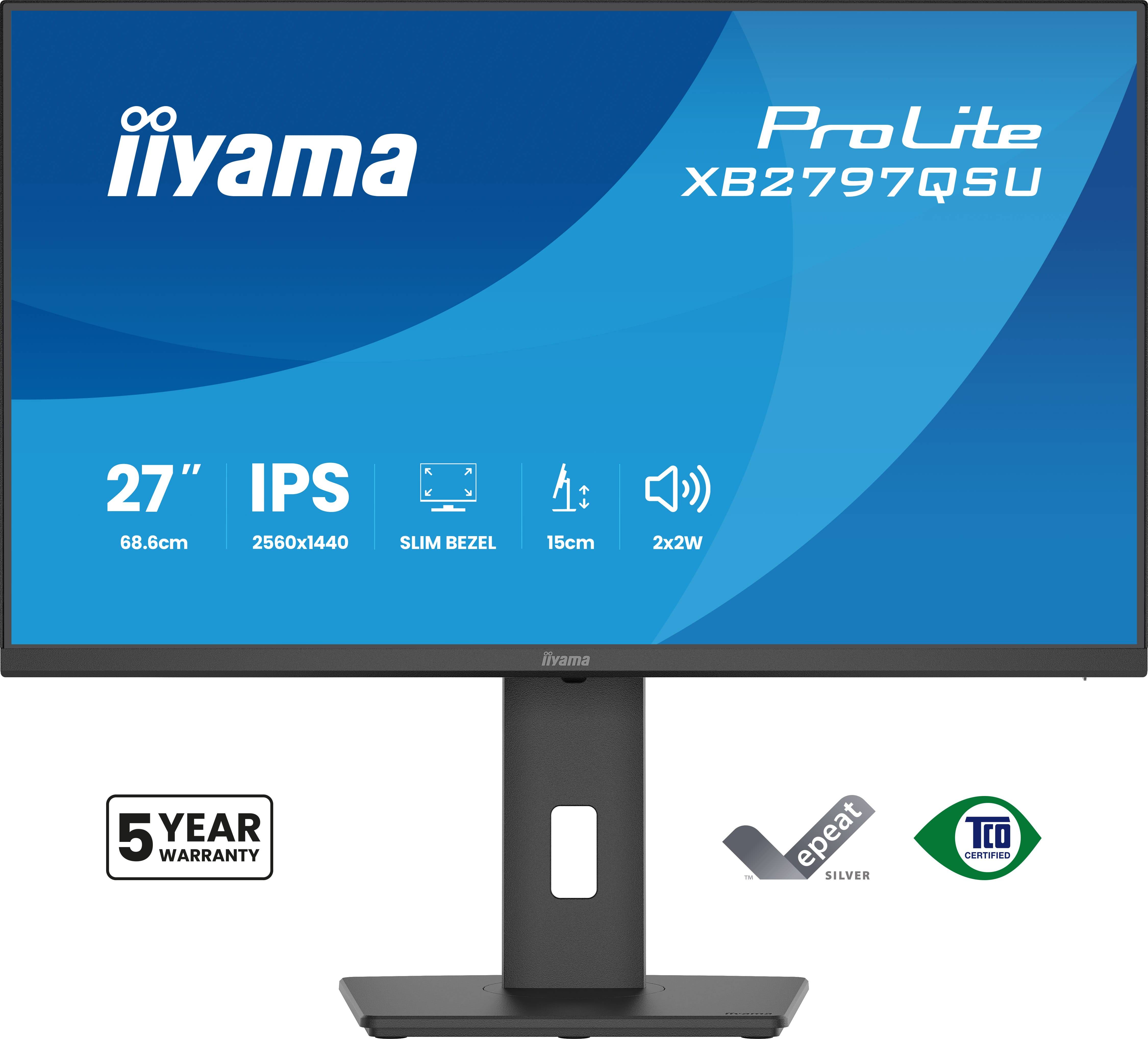 iiyama ProLite XB2797QSU-B1 computer monitor 68,6 cm (27") 2560 x 1440 Pixels Quad HD LED Zwart