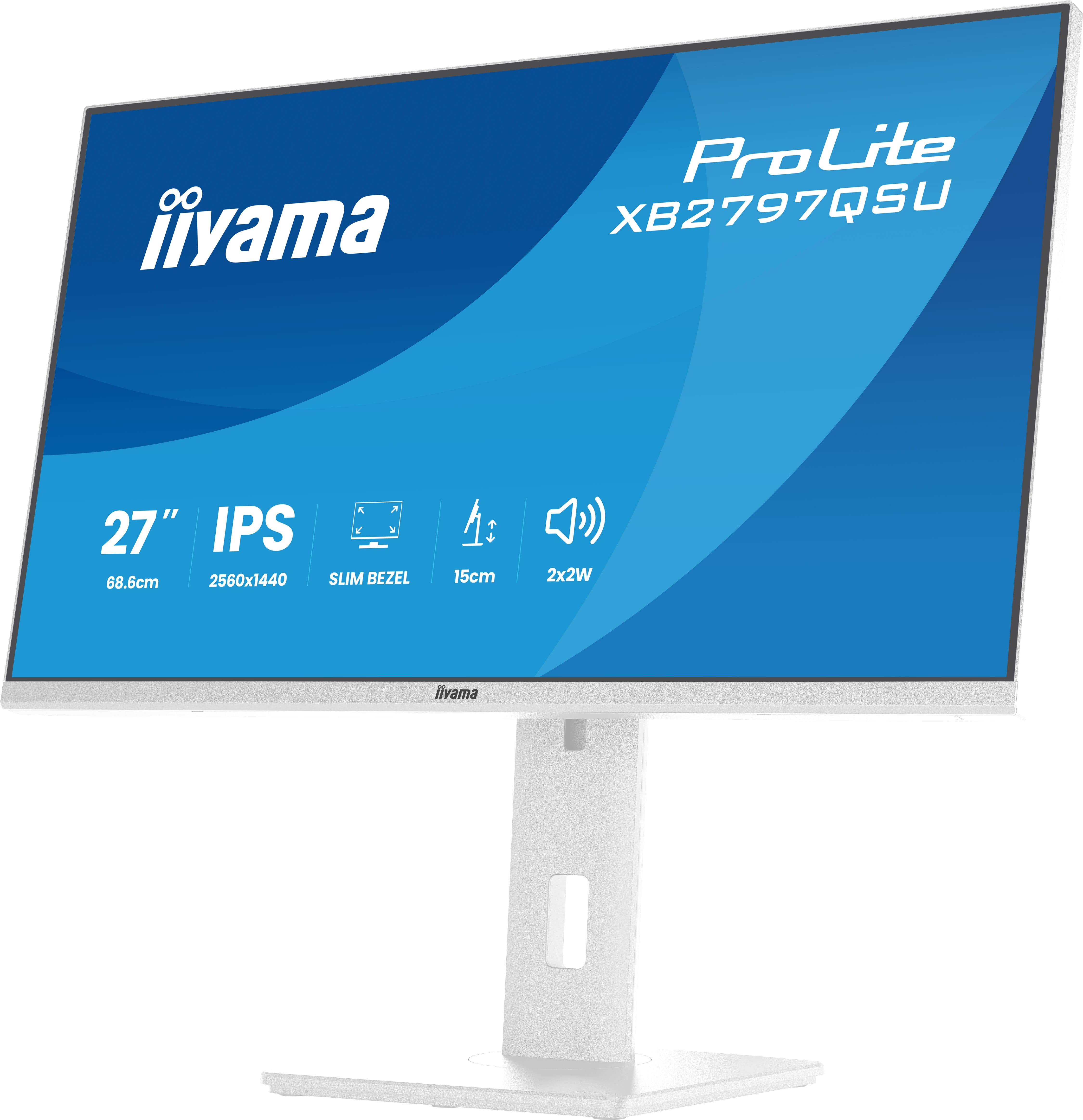 iiyama ProLite XB2797QSU-W1 computer monitor 68,6 cm (27") 2560 x 1440 Pixels Quad HD LED Wit