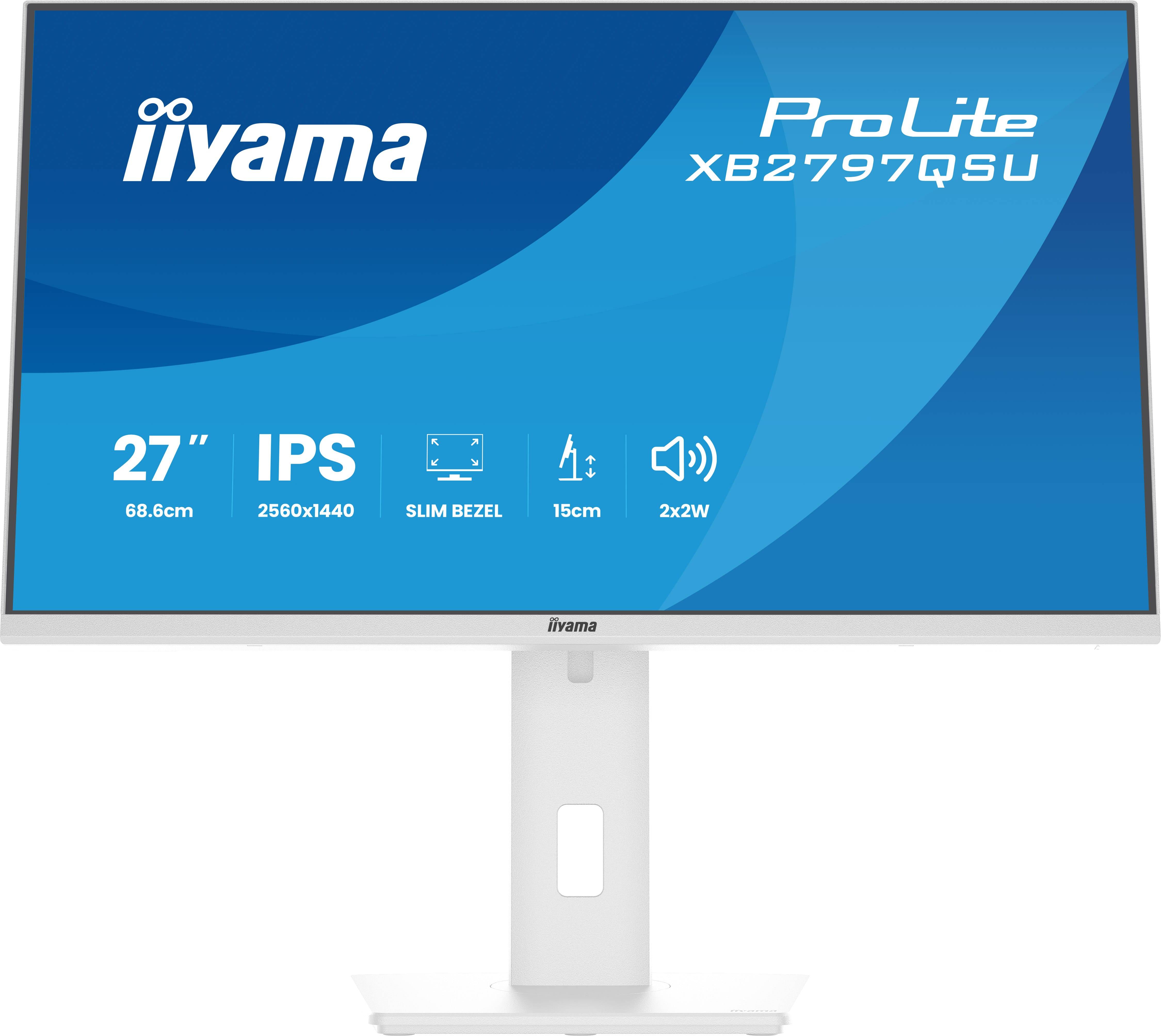 iiyama ProLite XB2797QSU-W1 computer monitor 68,6 cm (27") 2560 x 1440 Pixels Quad HD LED Wit