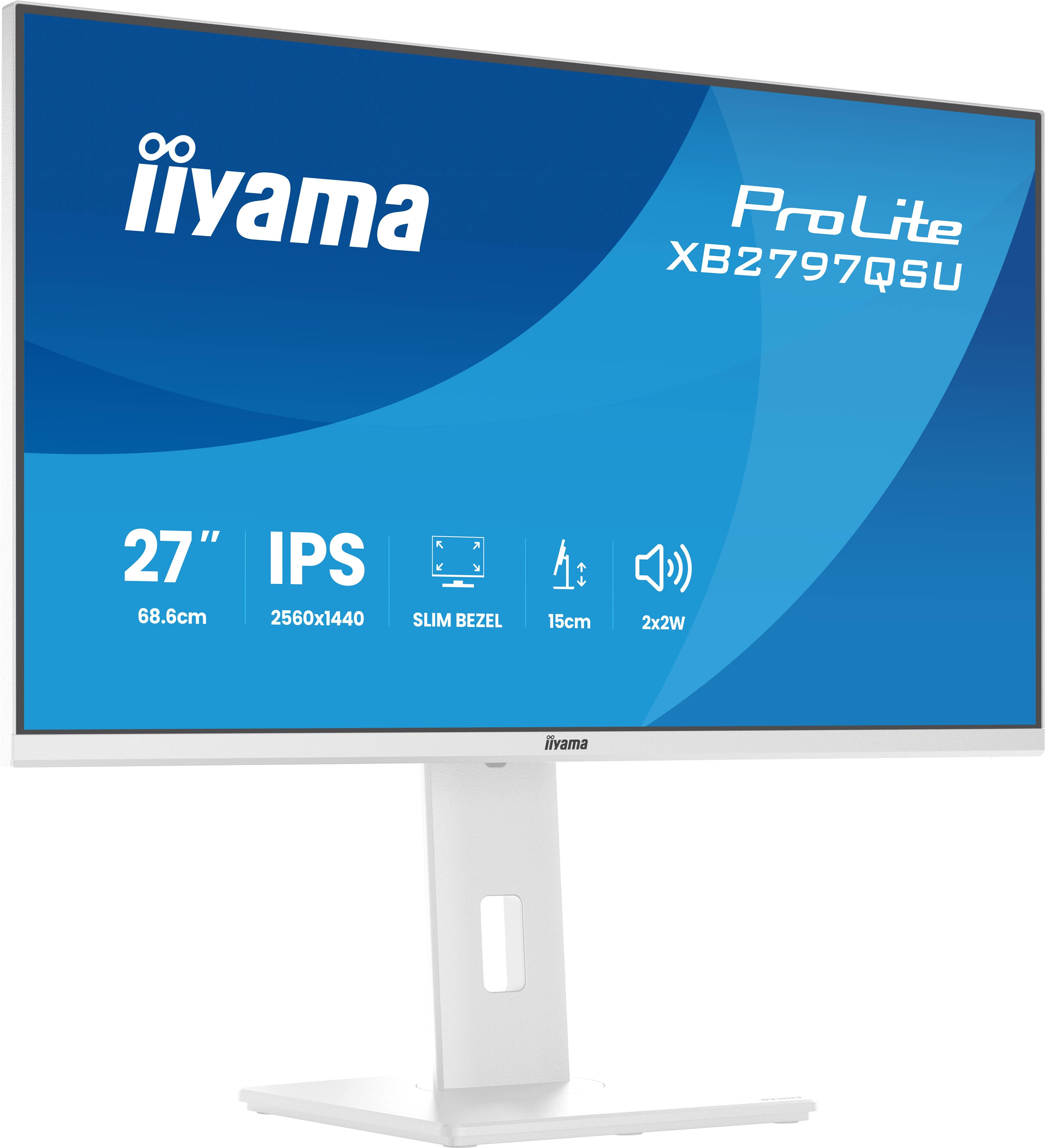 iiyama ProLite XB2797QSU-W1 computer monitor 68,6 cm (27") 2560 x 1440 Pixels Quad HD LED Wit