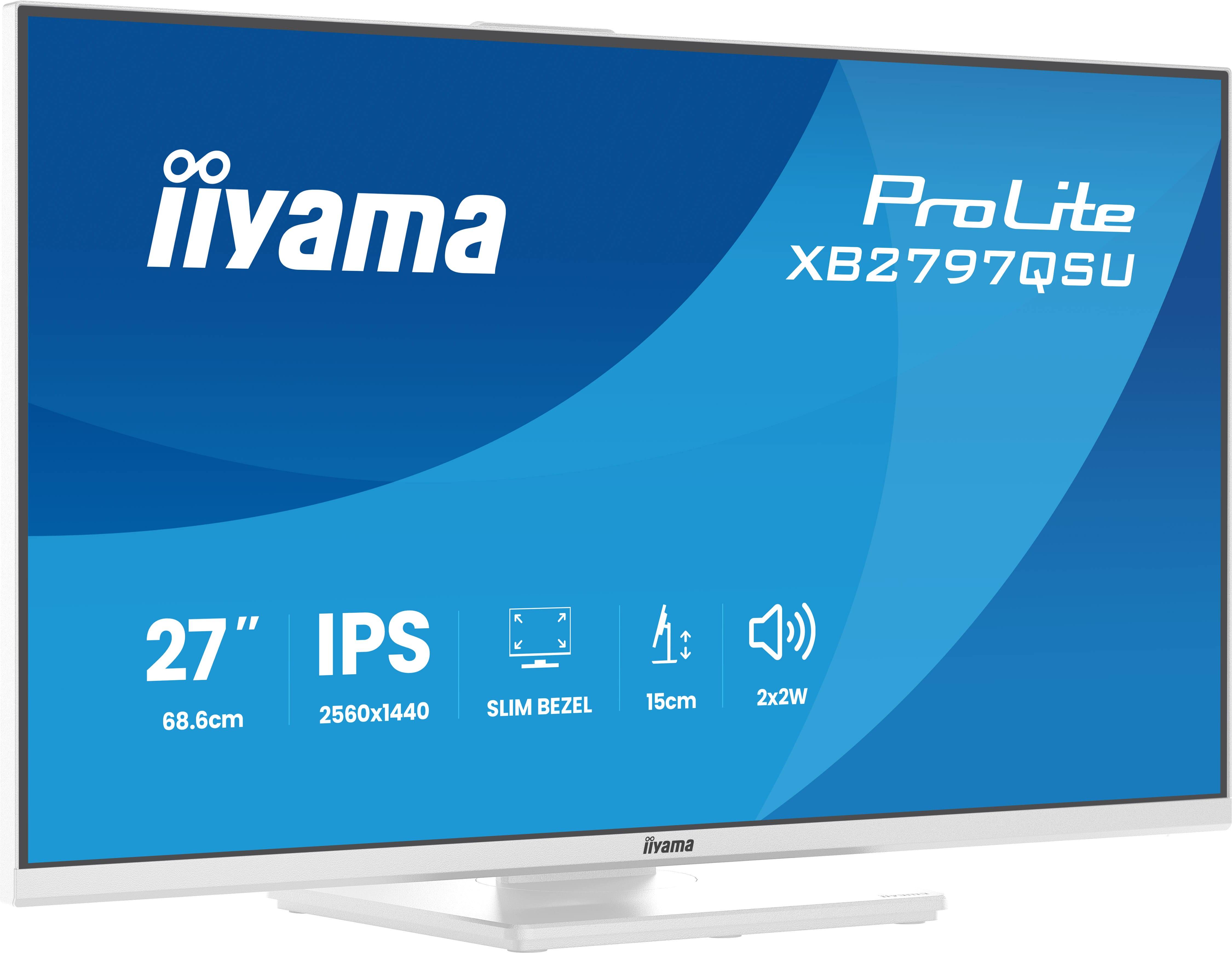 iiyama ProLite XB2797QSU-W1 computer monitor 68,6 cm (27") 2560 x 1440 Pixels Quad HD LED Wit