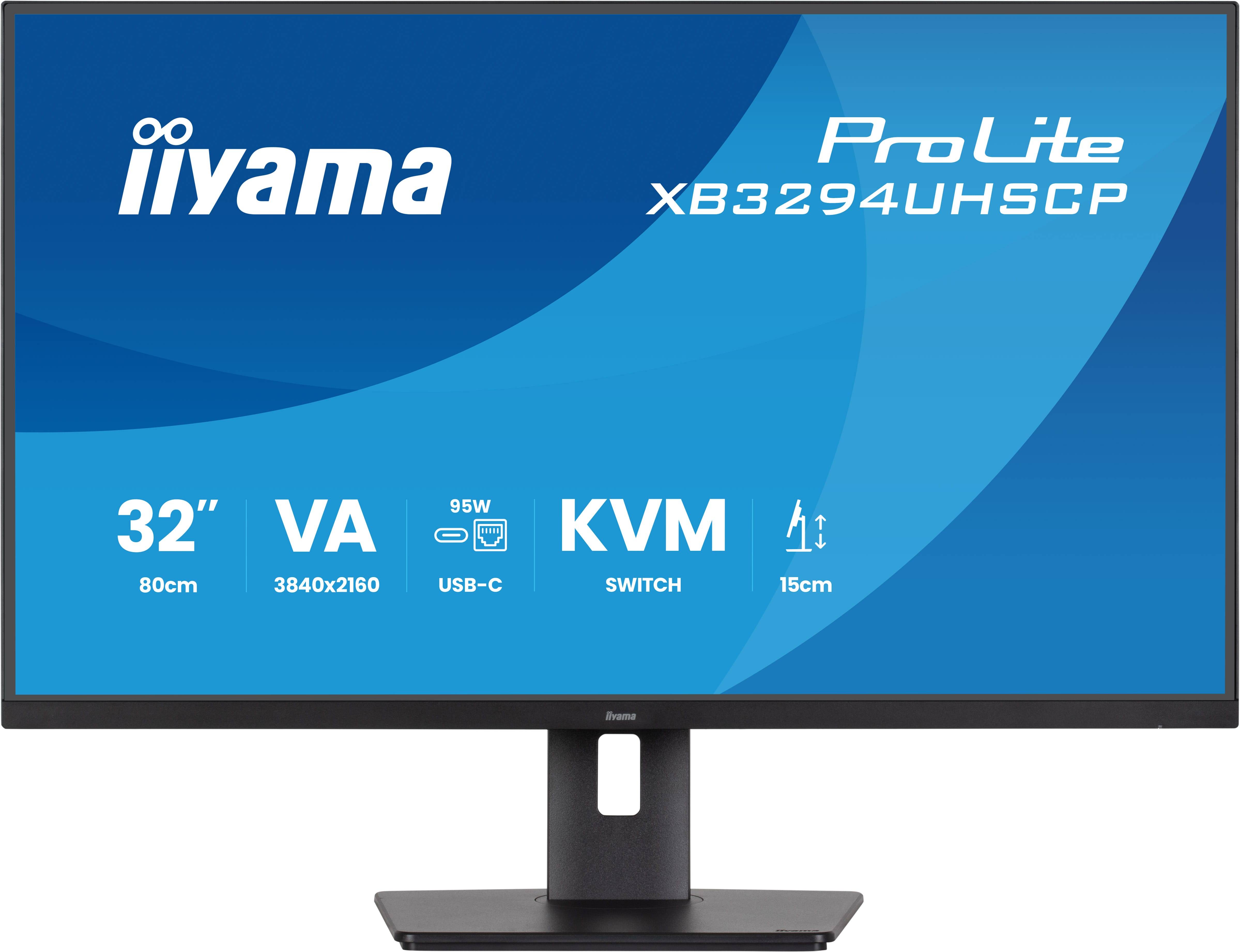 iiyama ProLite XB3294UHSCP-B1 computer monitor 80 cm (31.5") 3840 x 2160 Pixels 4K Ultra HD Zwart
