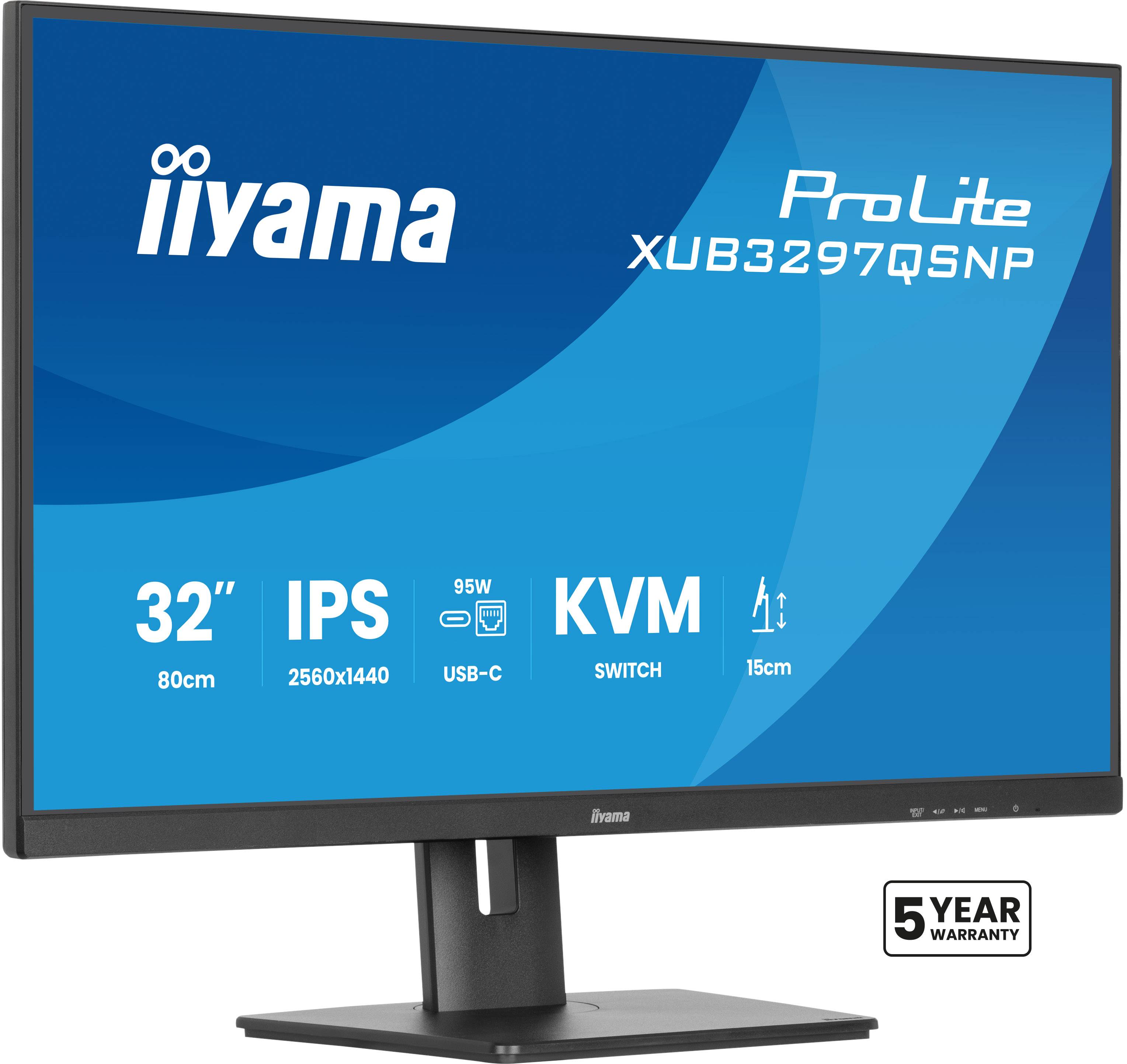 iiyama ProLite XUB3297QSNP-B1 computer monitor 81,3 cm (32") 2560 x 1440 Pixels 4K Ultra HD LED Zwart