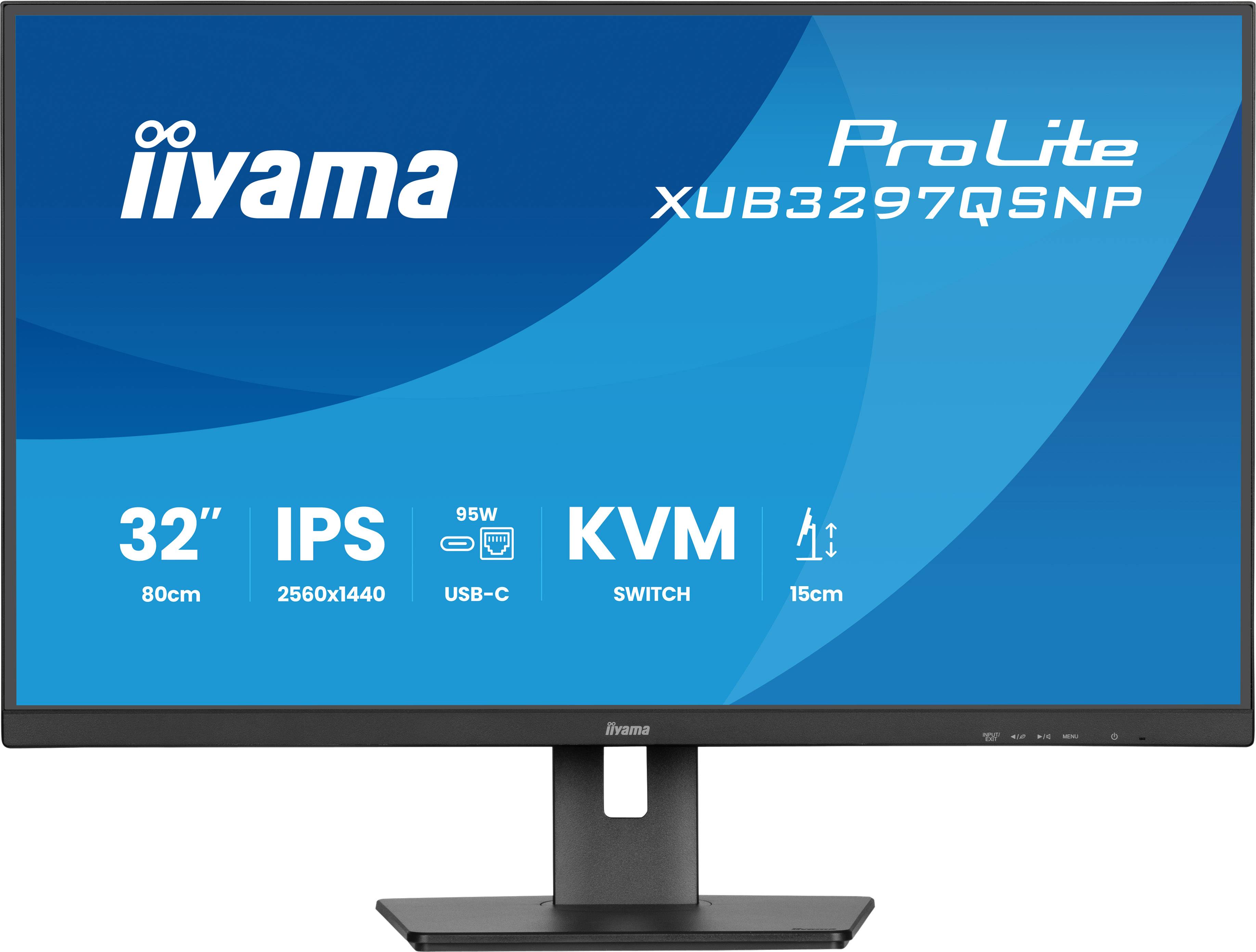 iiyama ProLite XUB3297QSNP-B1 computer monitor 81,3 cm (32") 2560 x 1440 Pixels 4K Ultra HD LED Zwart