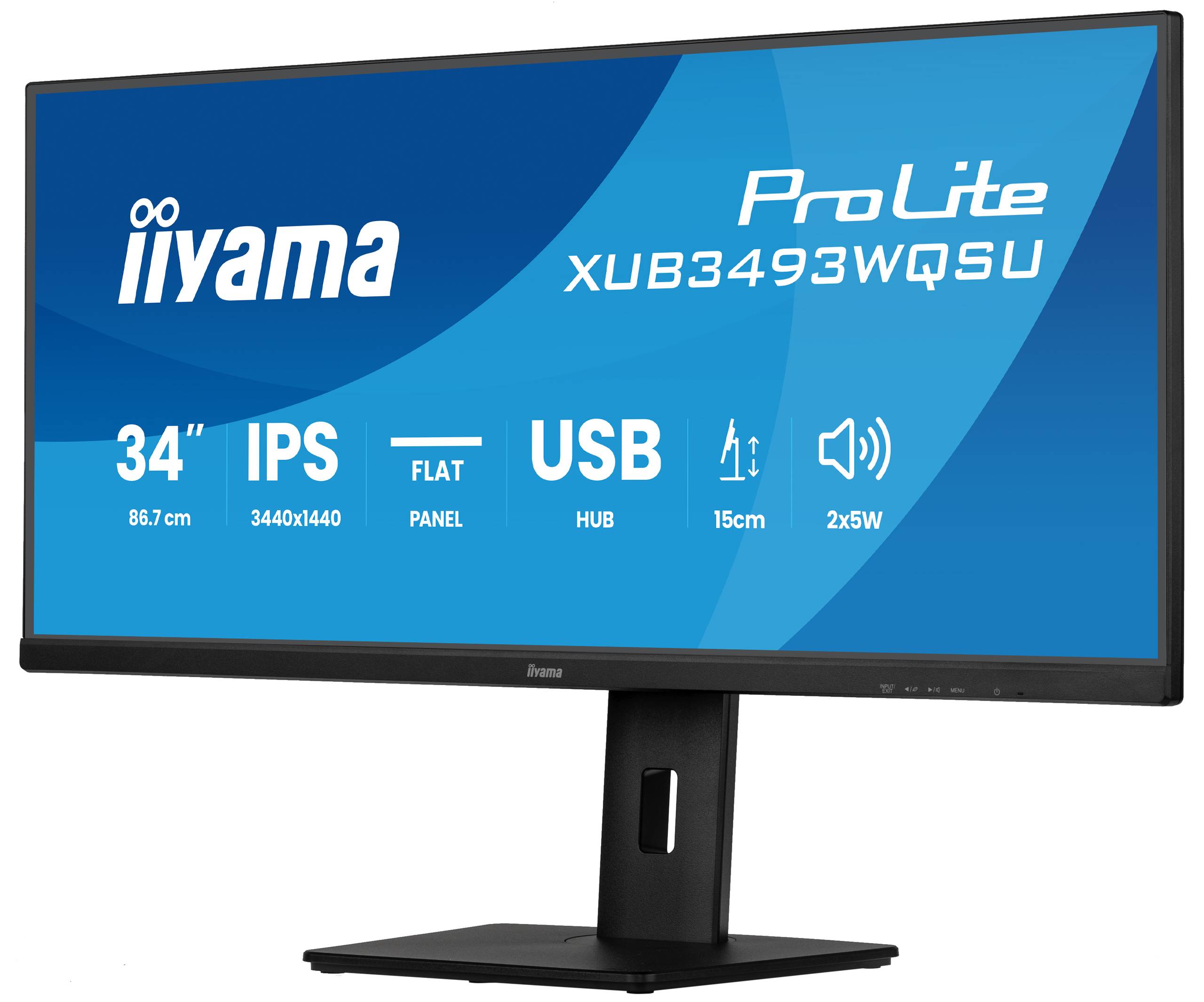 iiyama ProLite XUB3493WQSU-B6 computer monitor 86,4 cm (34") 1440 x 3440 Pixels UltraWide Quad HD LED Zwart