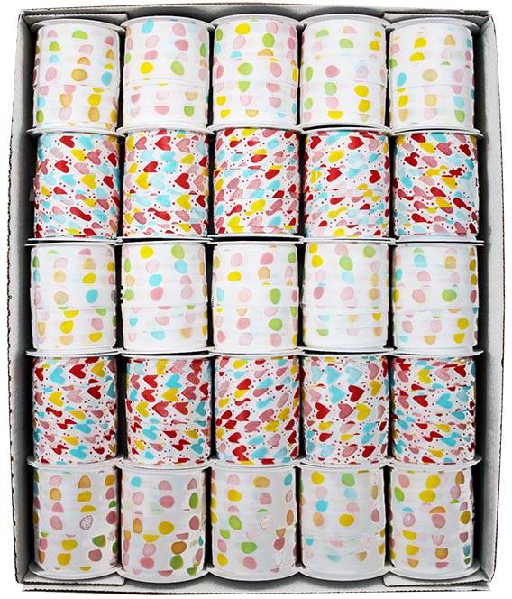 Inpaklint hartjes en bolletjes, 10 mm x 10 m