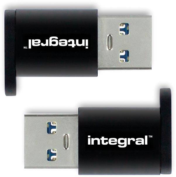 Integral adapter USB-C naar USB-A, pak van 2 stuks