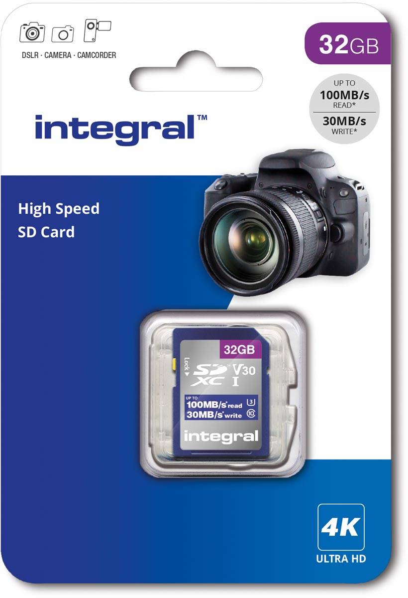 Integral geheugenkaart SDXC V30,  32 GB